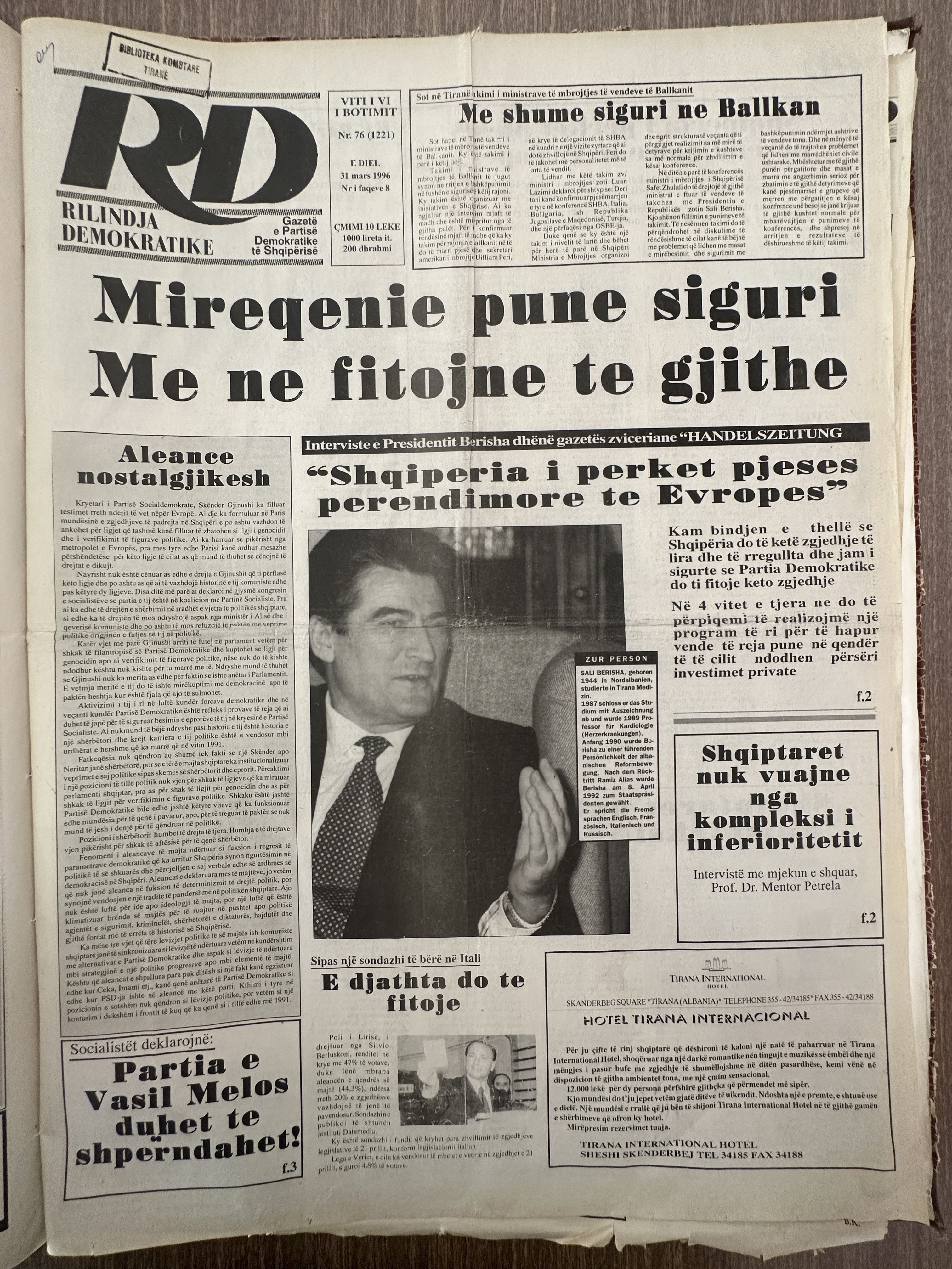 Rilindja Demokratike 1996-03-31
