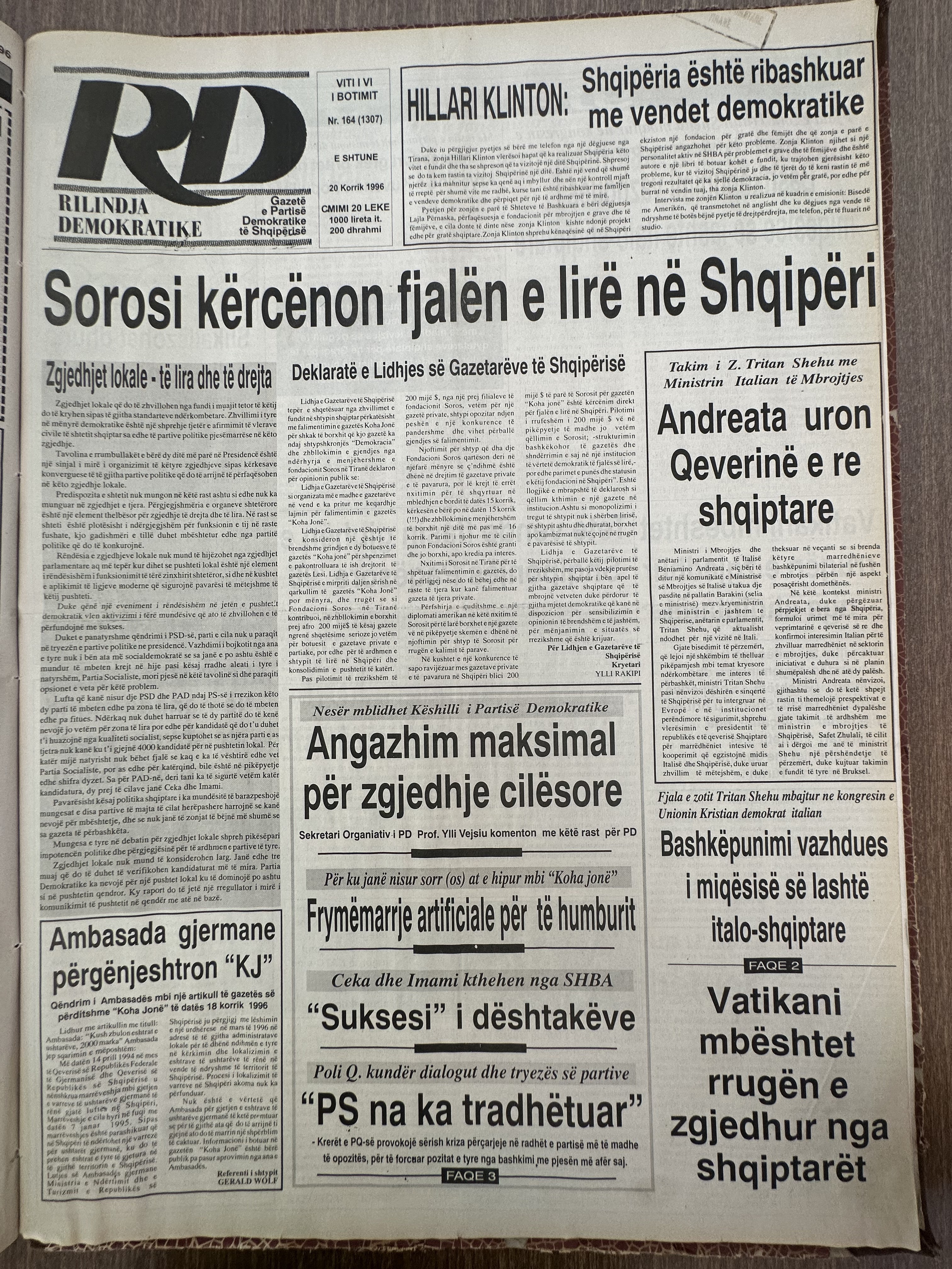 Rilindja Demokratike 1996-07-20