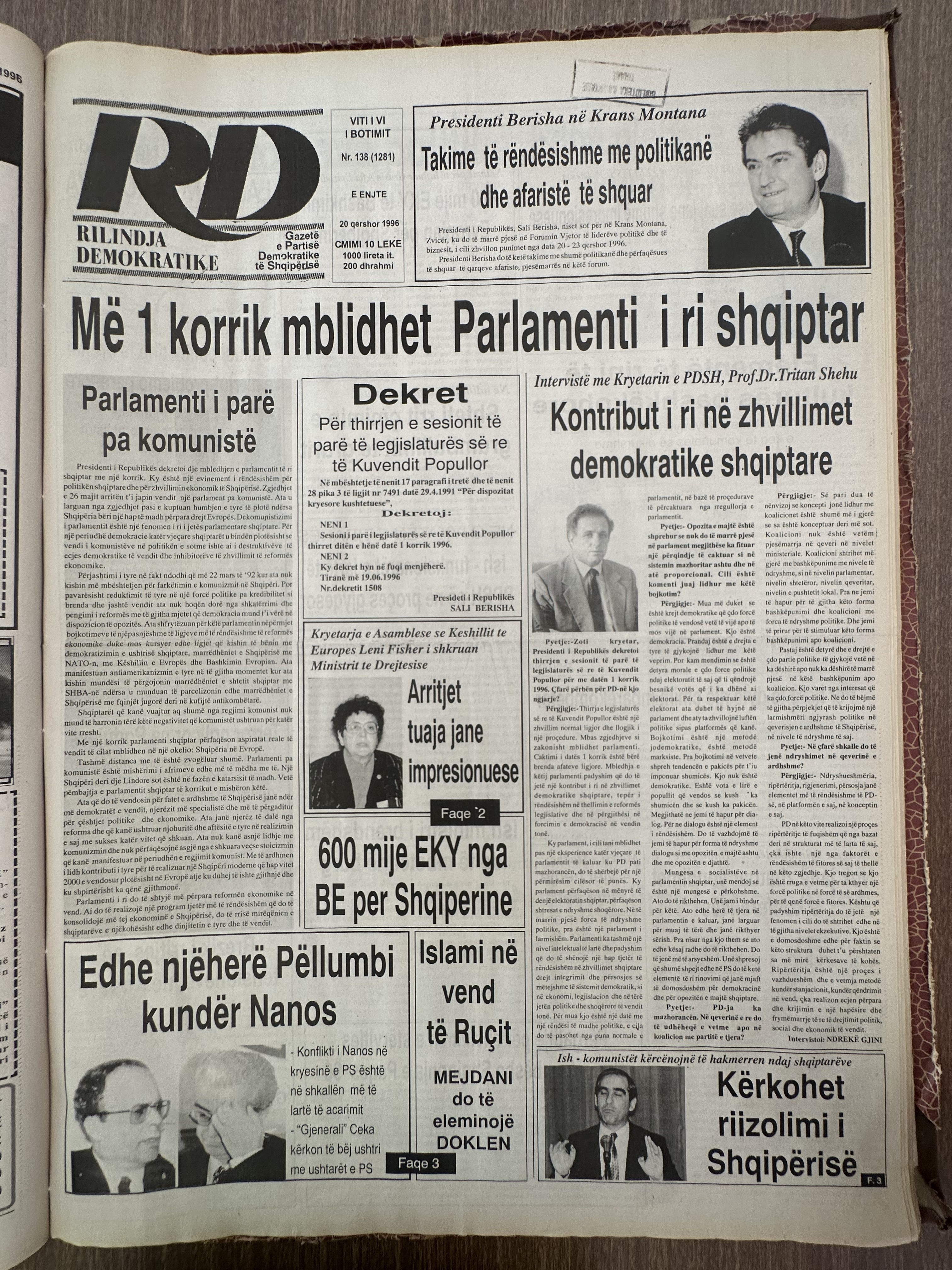 Rilindja Demokratike 1996-06-20