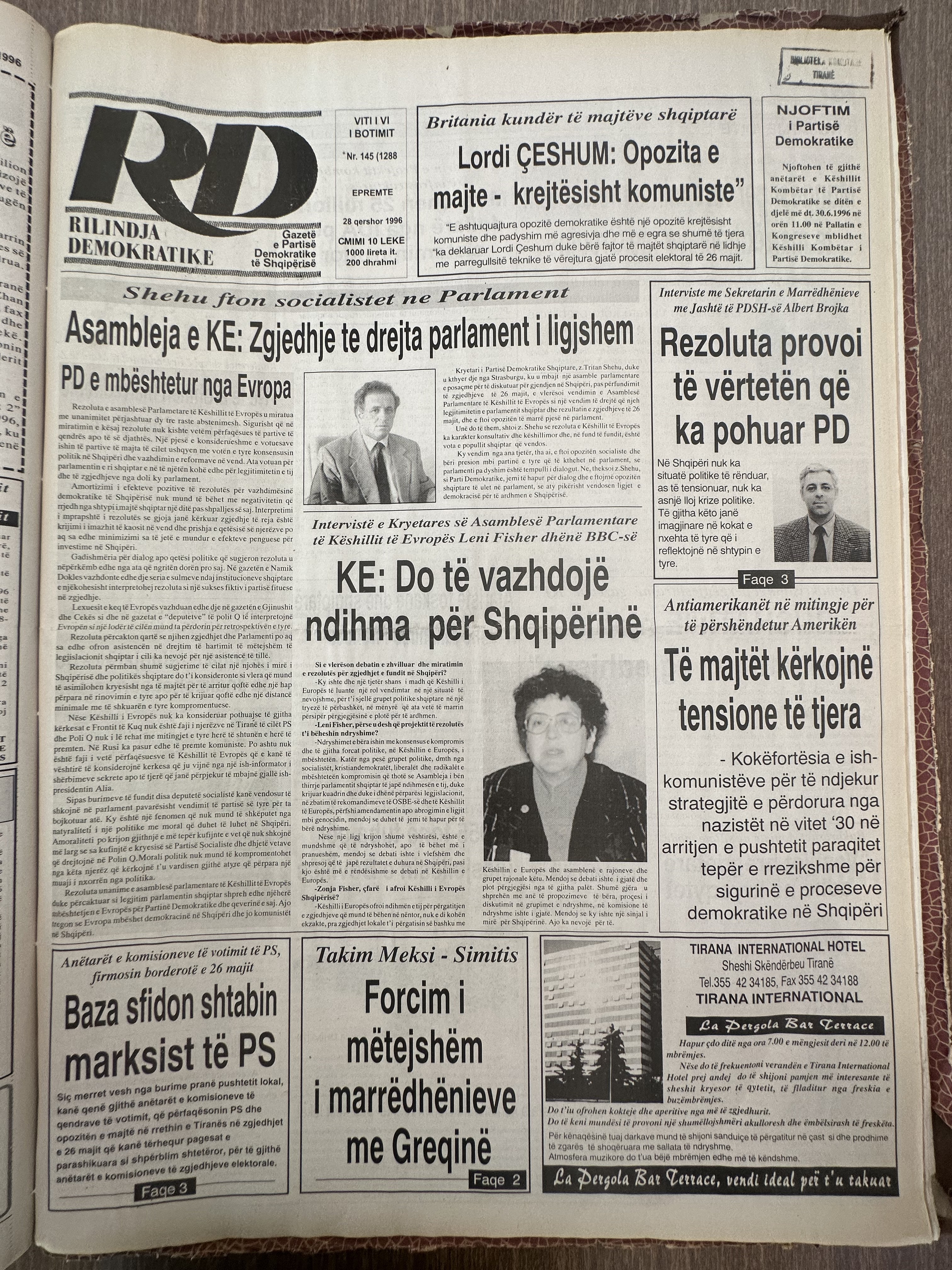 Rilindja Demokratike 1996-06-28