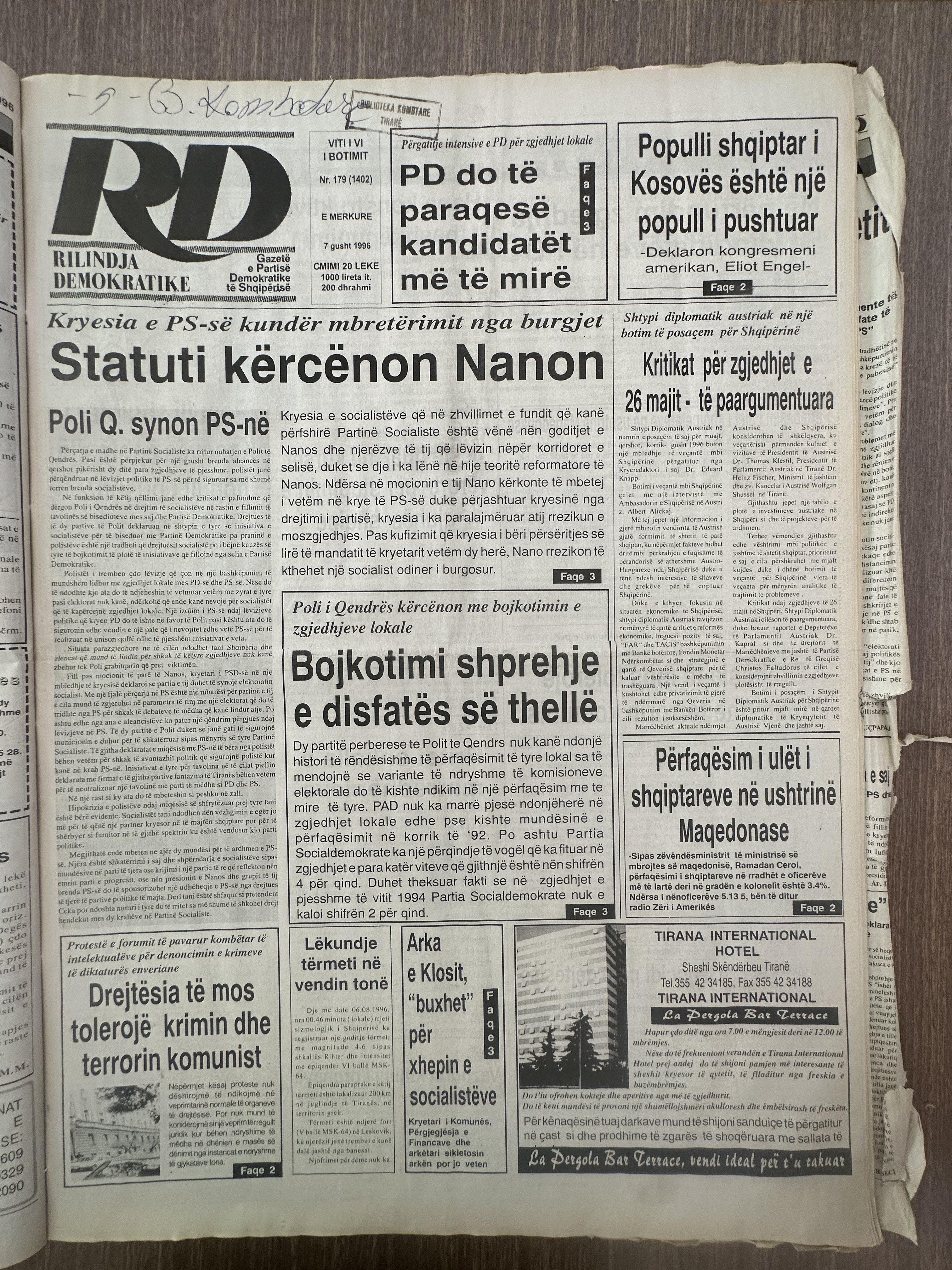Rilindja Demokratike 1996-08-07