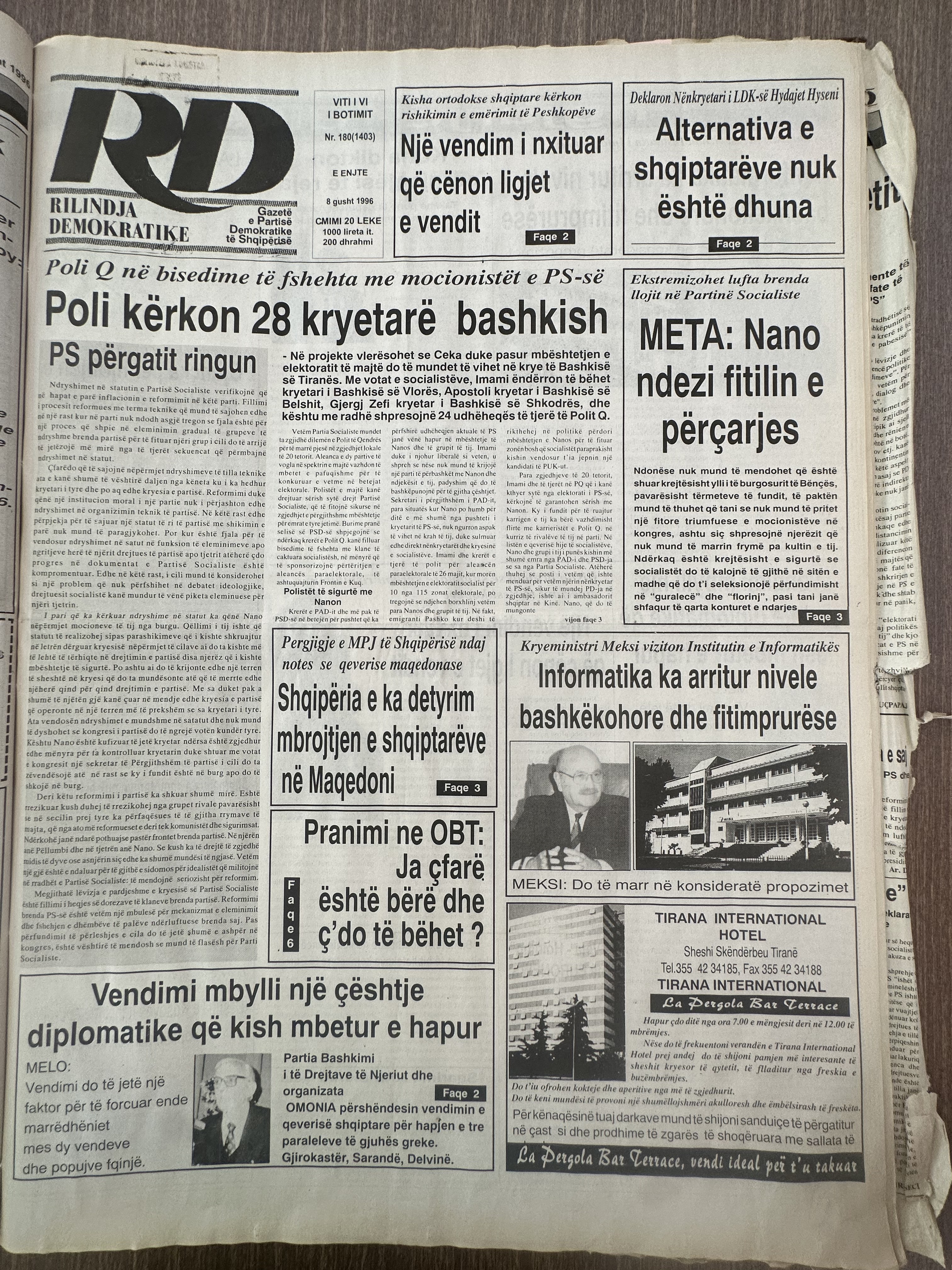 Rilindja Demokratike 1996-08-08