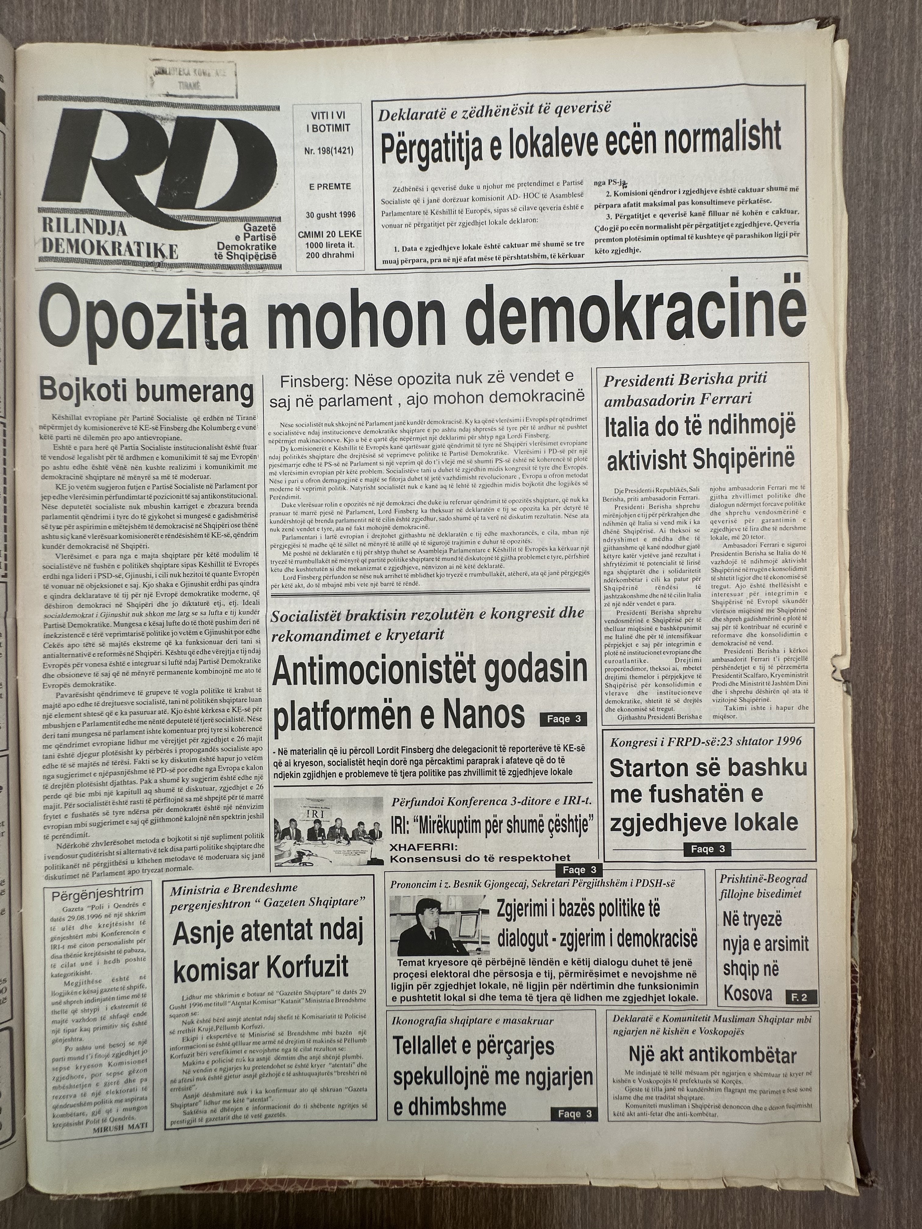 Rilindja Demokratike 1996-08-30