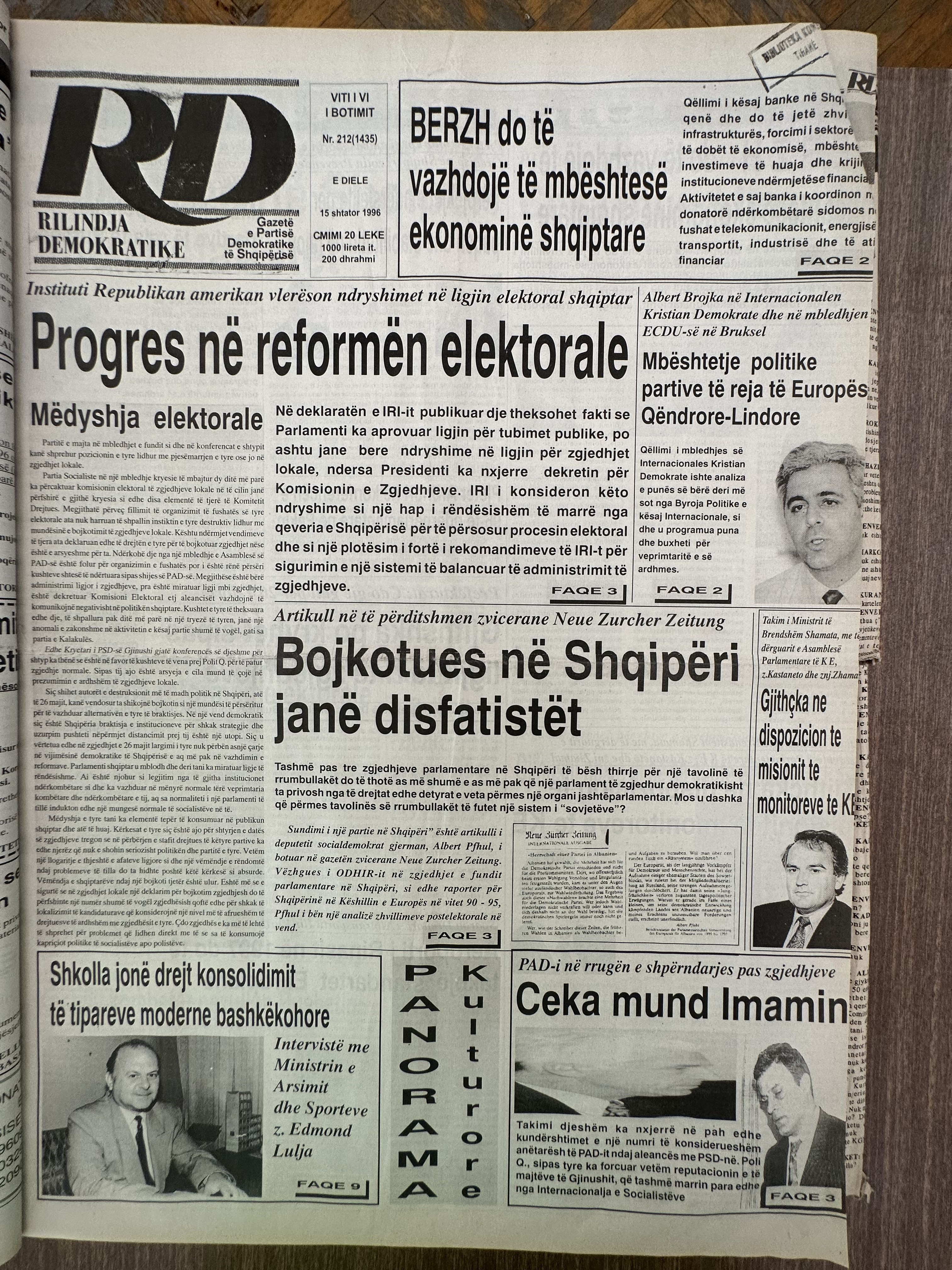 Rilindja Demokratike 1996-09-15