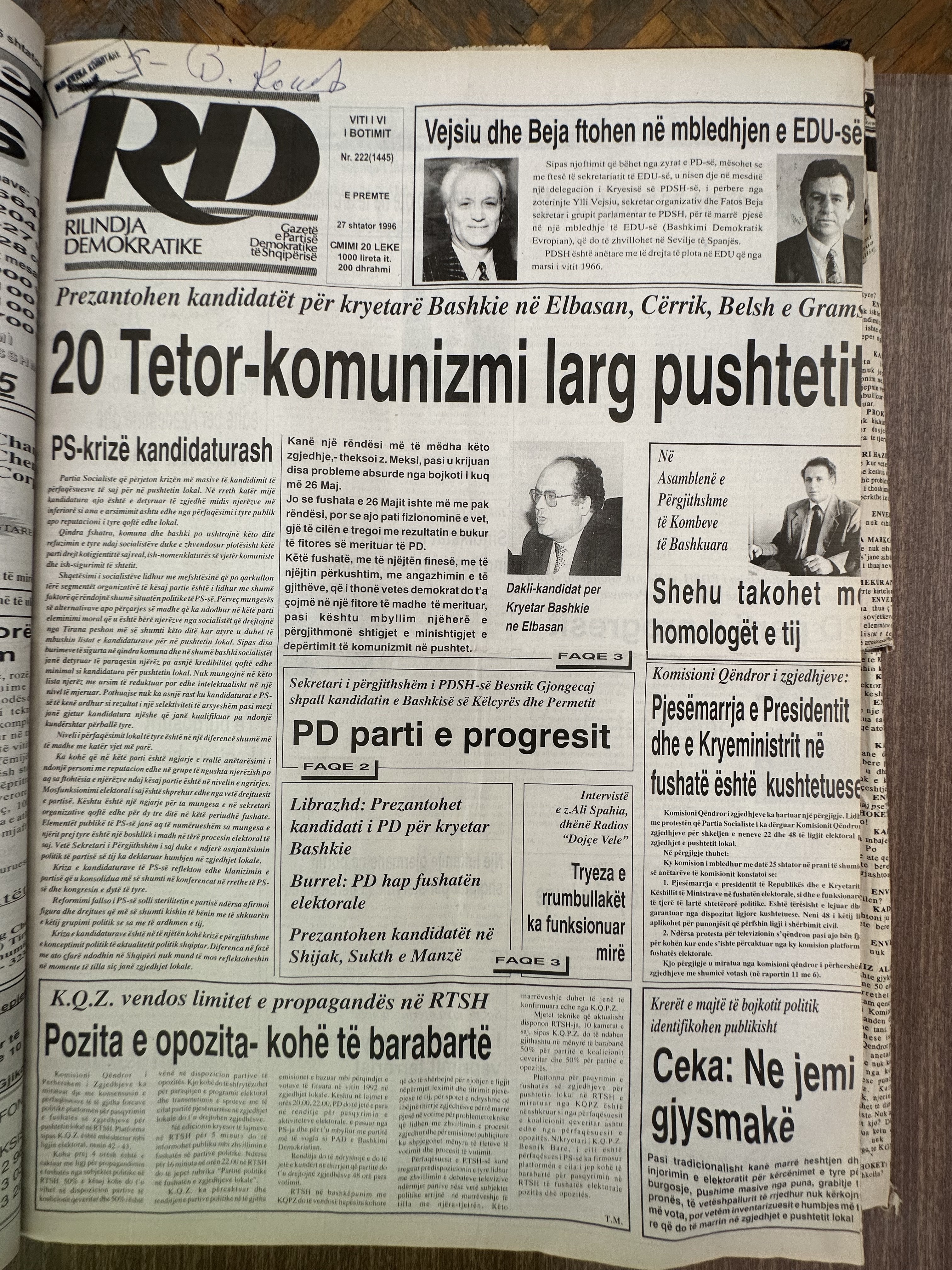 Rilindja Demokratike 1996-09-27