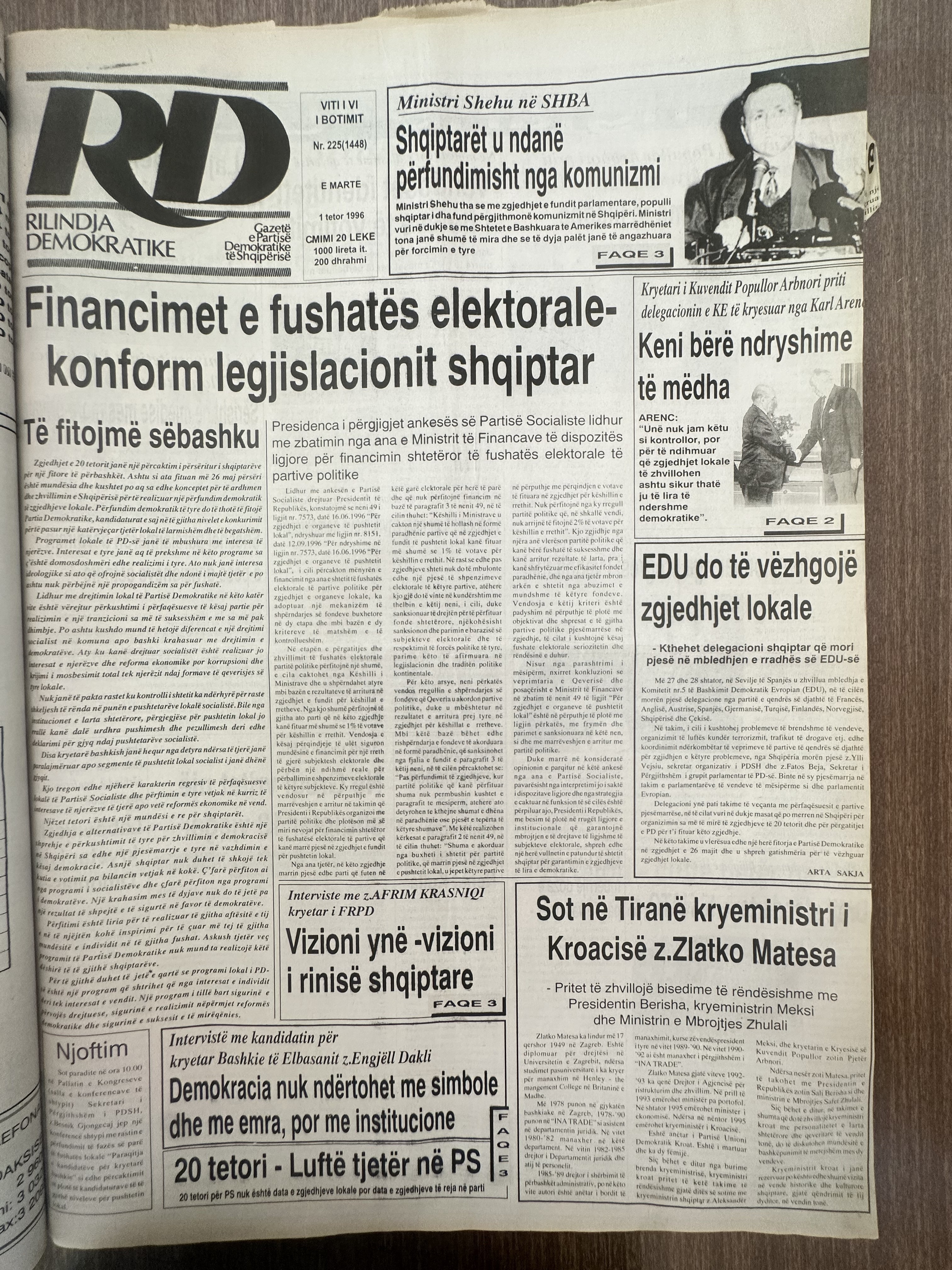 Rilindja Demokratike 1996-10-01