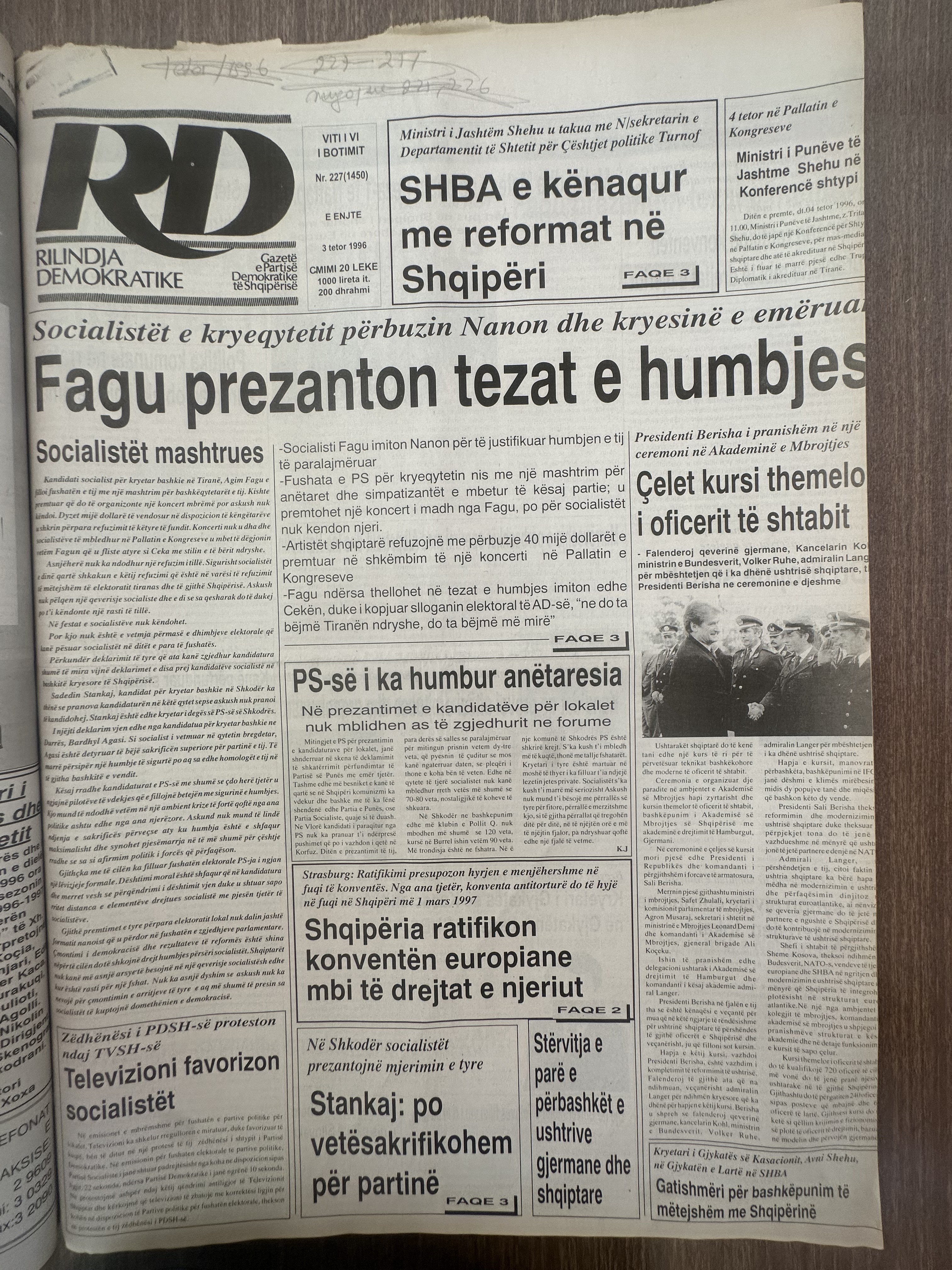 Rilindja Demokratike 1996-10-03