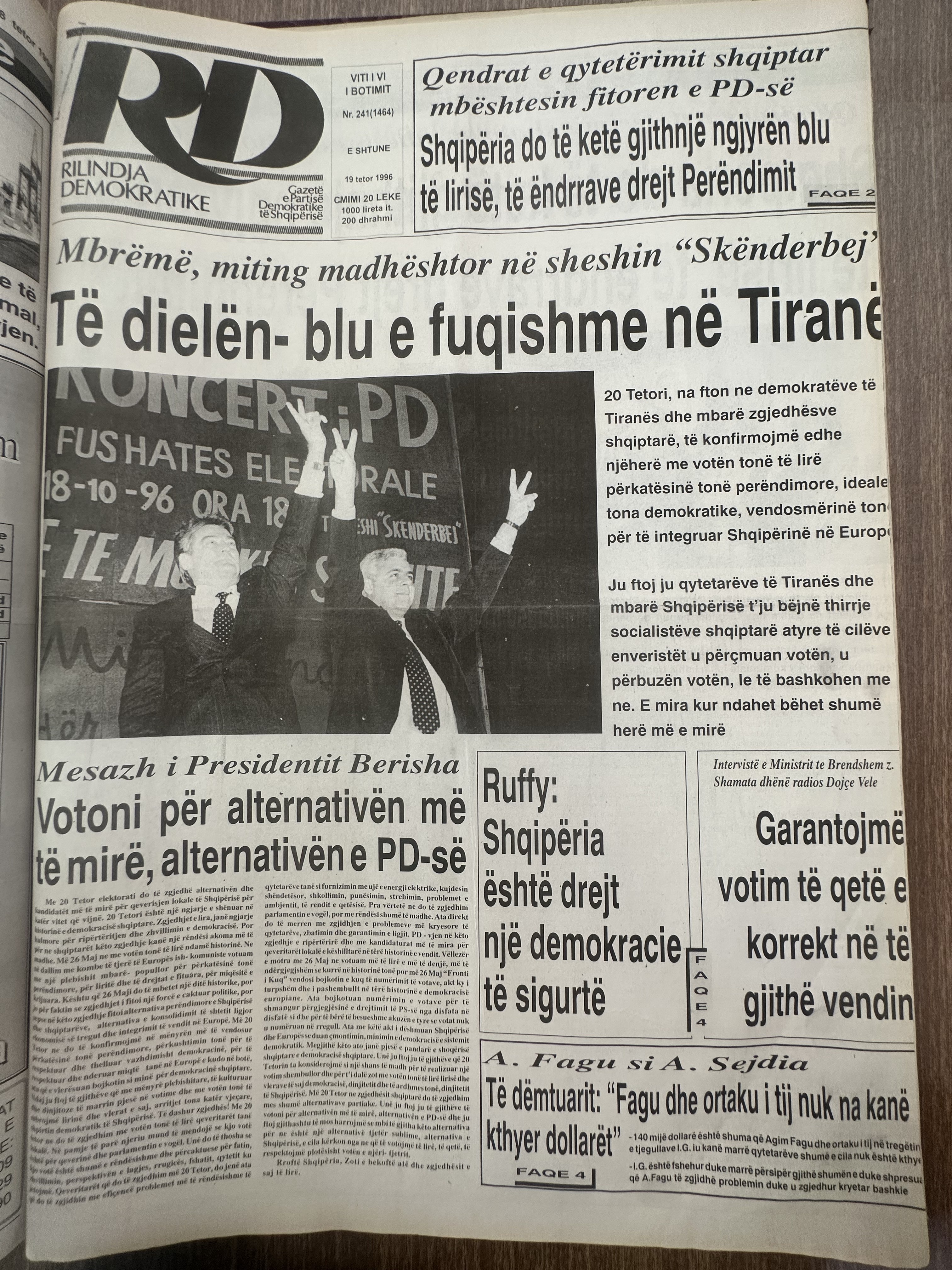 Rilindja Demokratike 1996-10-19