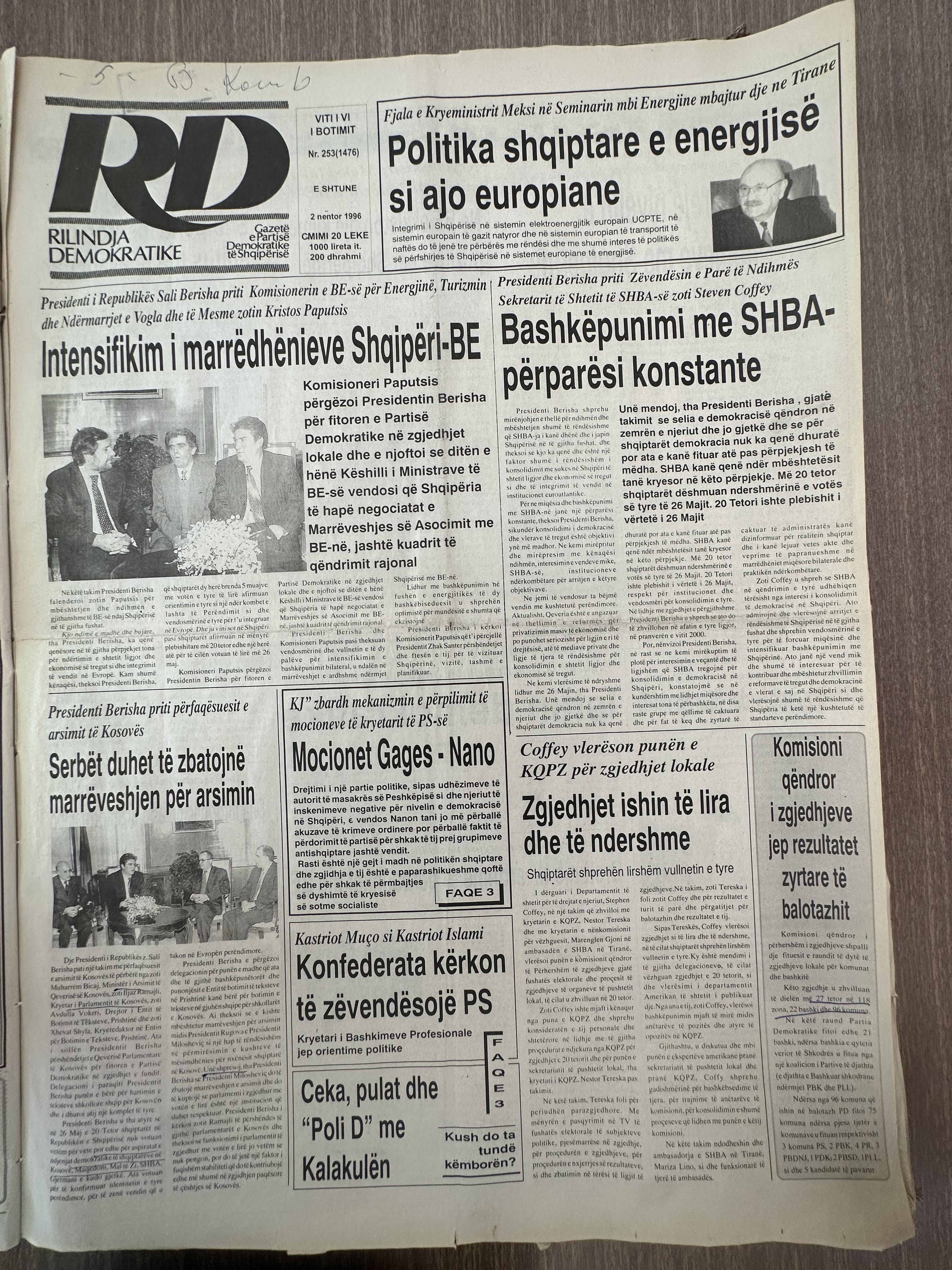 Rilindja Demokratike 1996-11-02