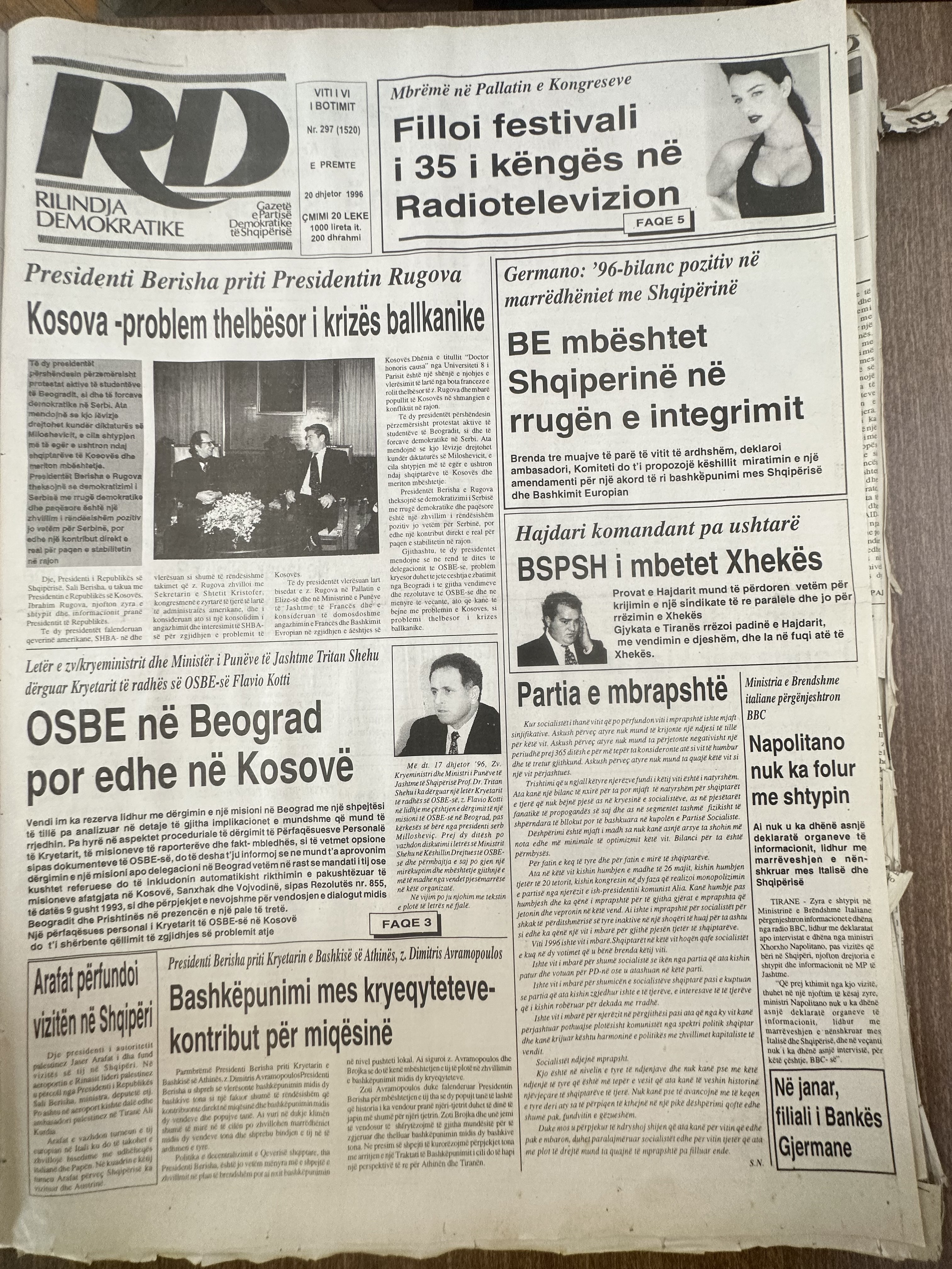 Rilindja Demokratike 1996-12-20