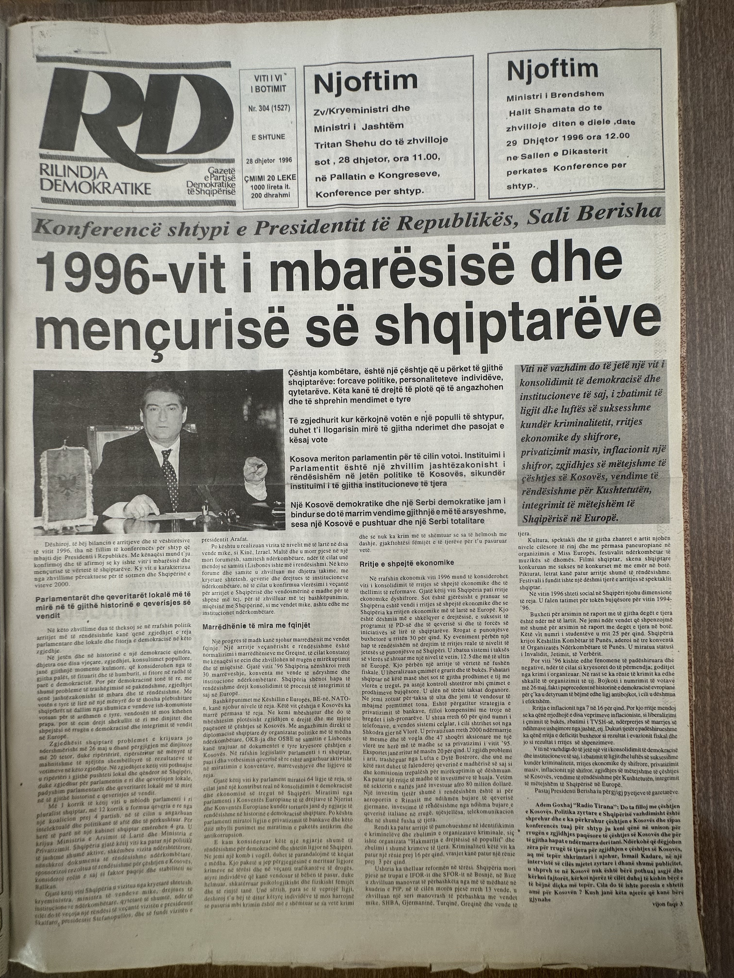 Rilindja Demokratike 1996-12-28