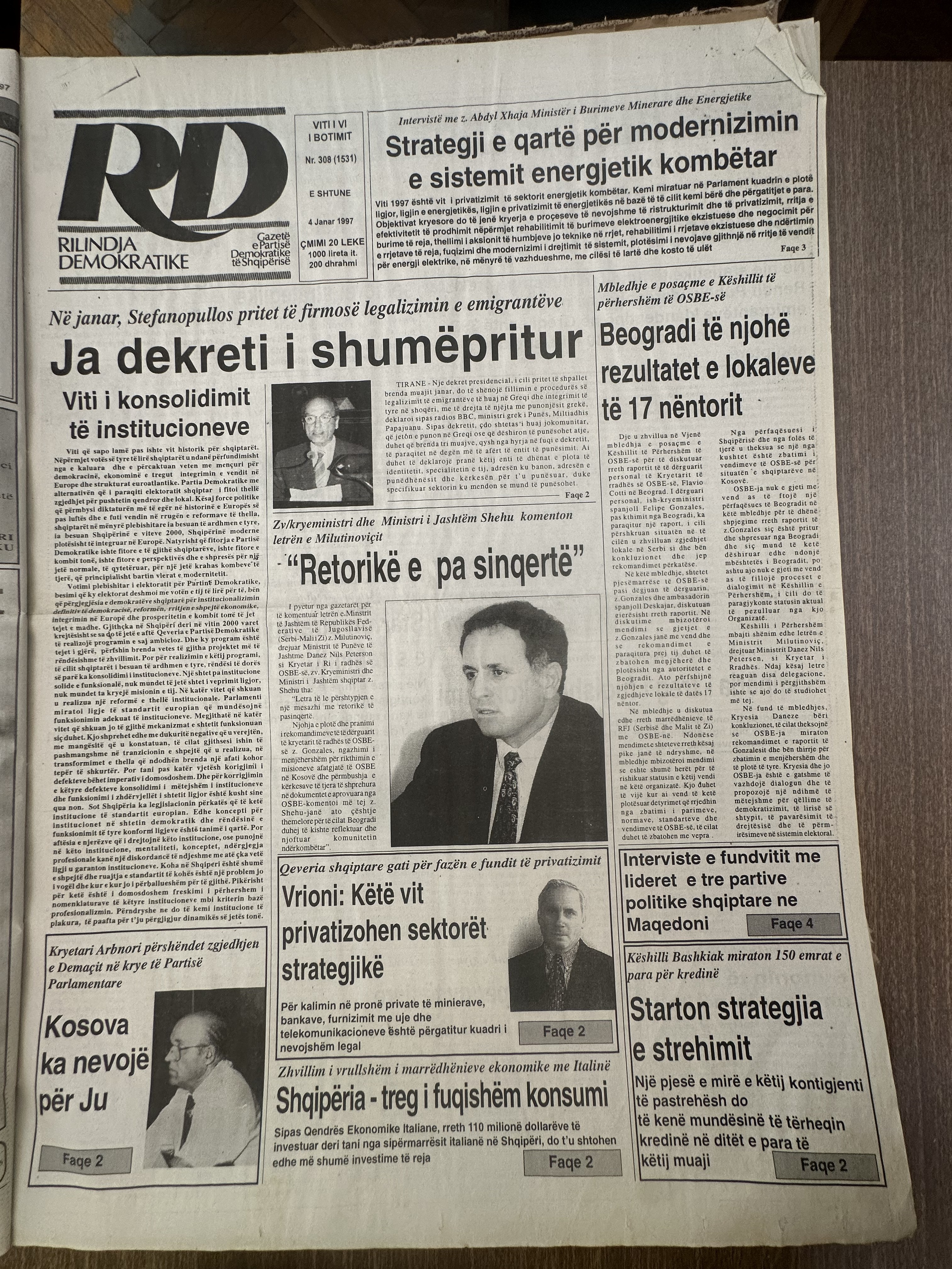 Rilindja Demokratike 1997-01-04