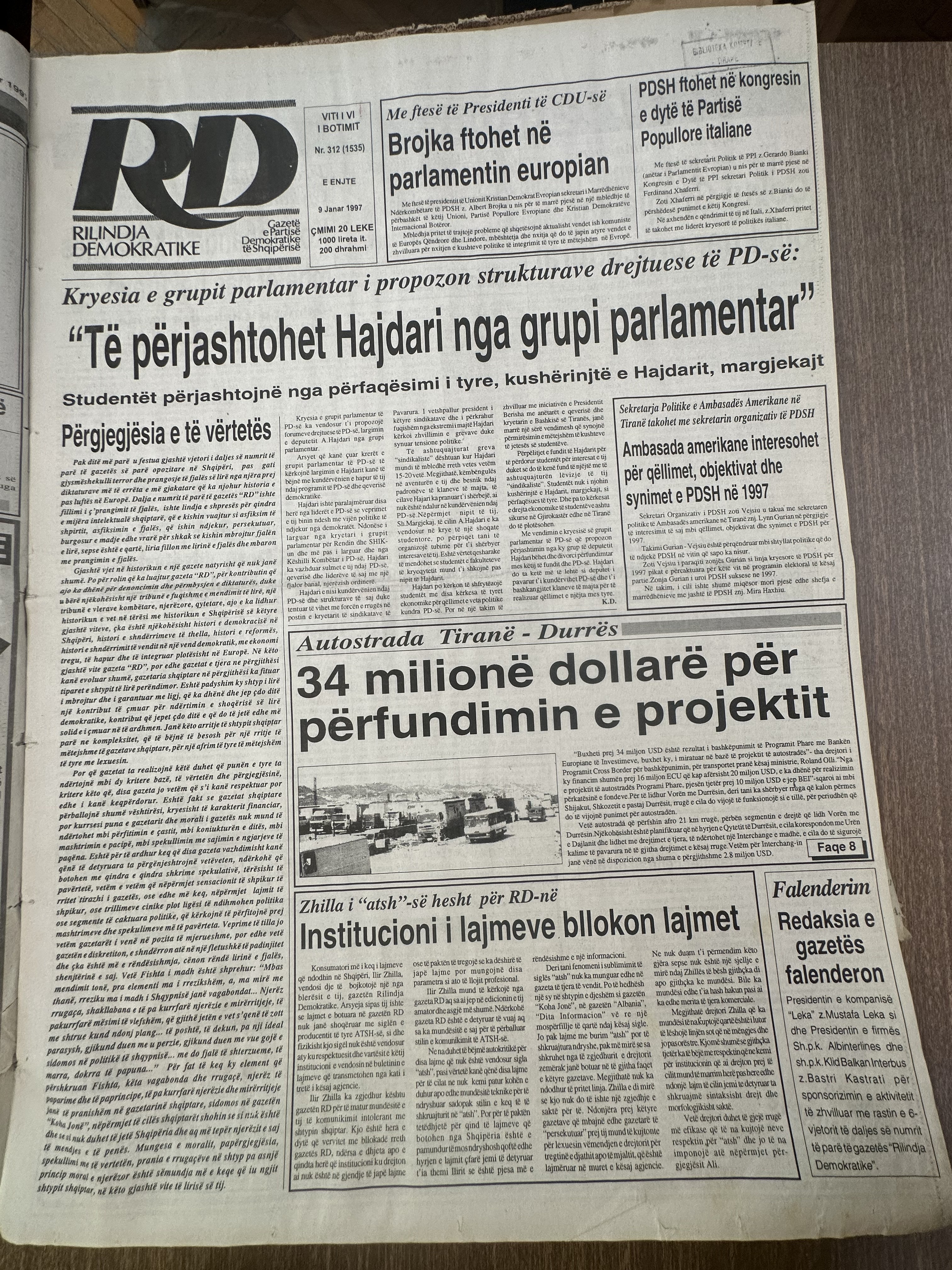 Rilindja Demokratike 1997-01-09