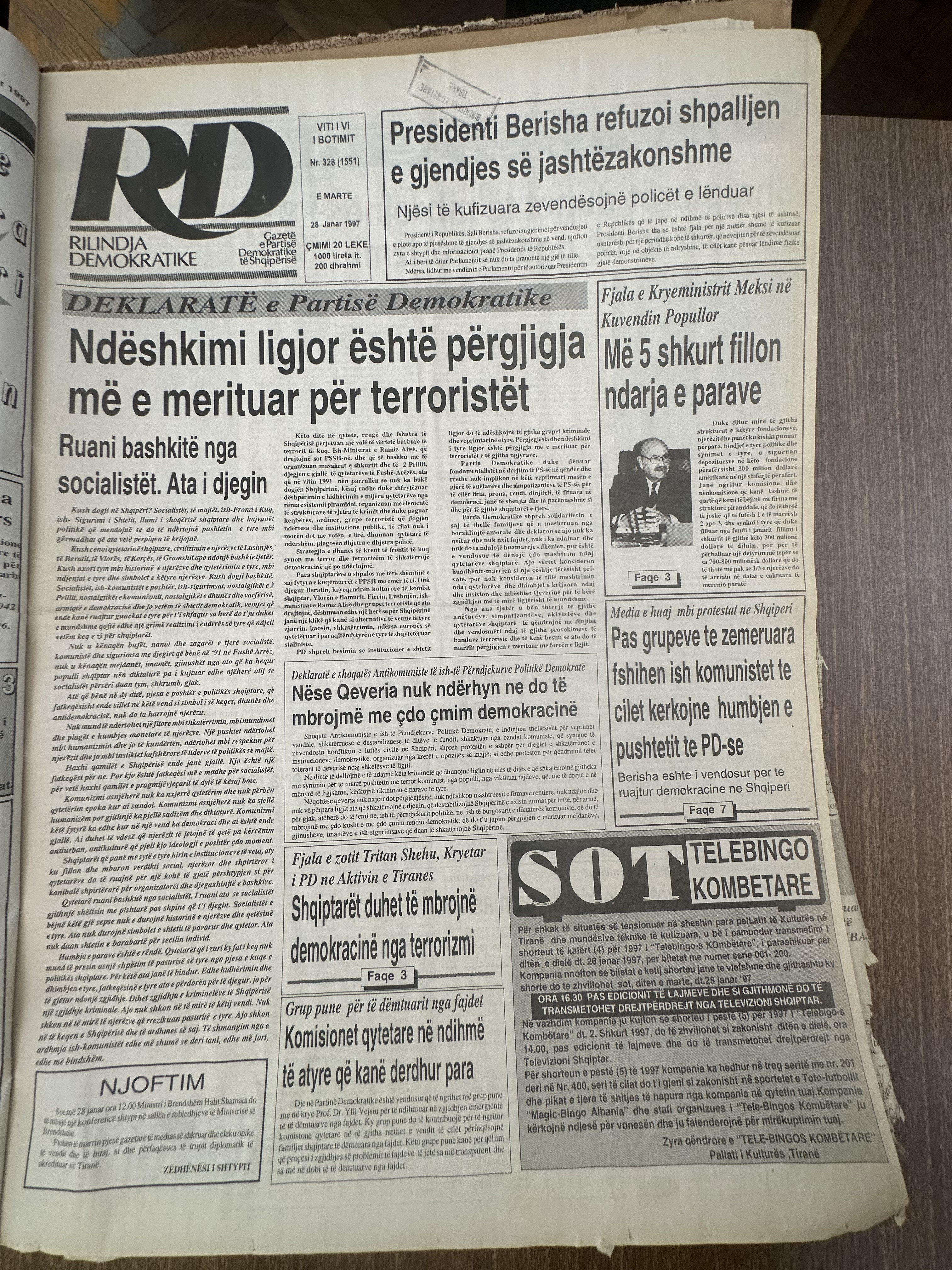 Rilindja Demokratike 1997-01-28