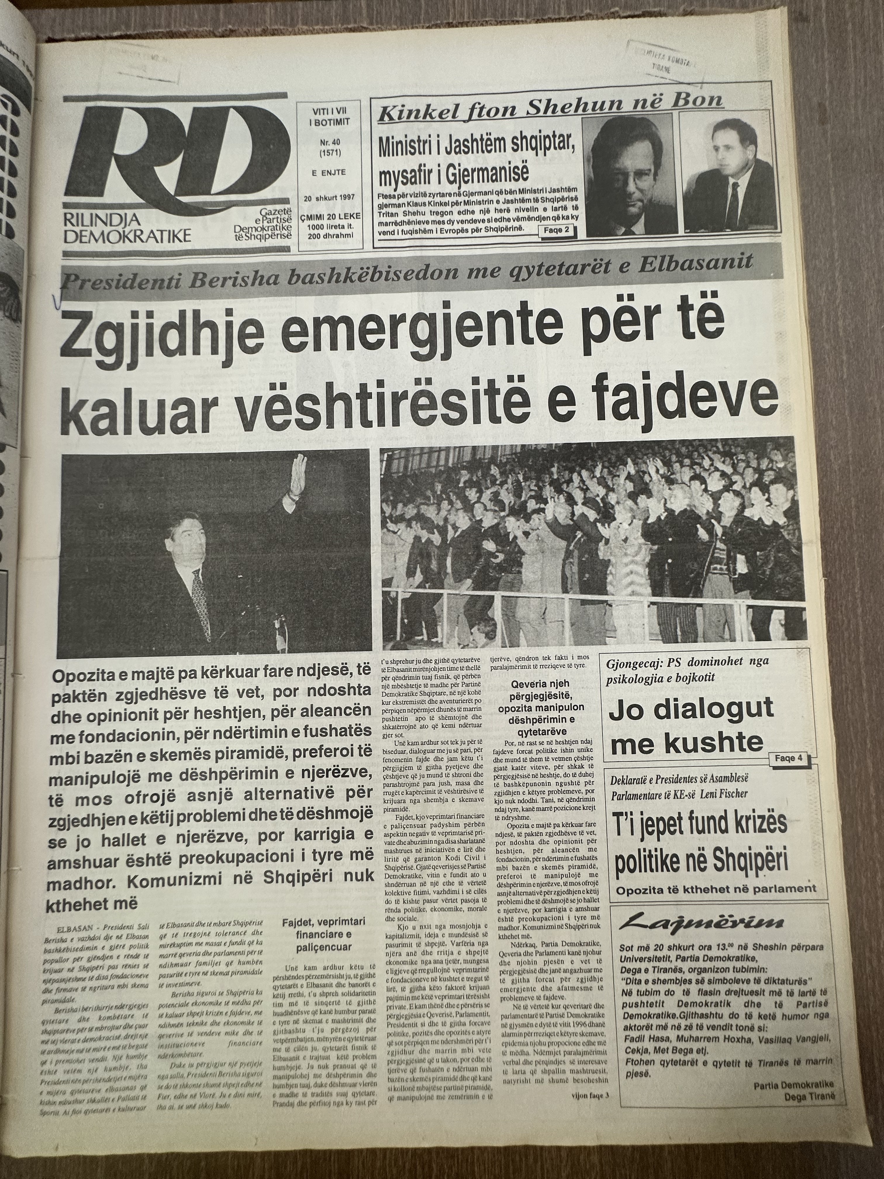 Rilindja Demokratike 1997-02-20