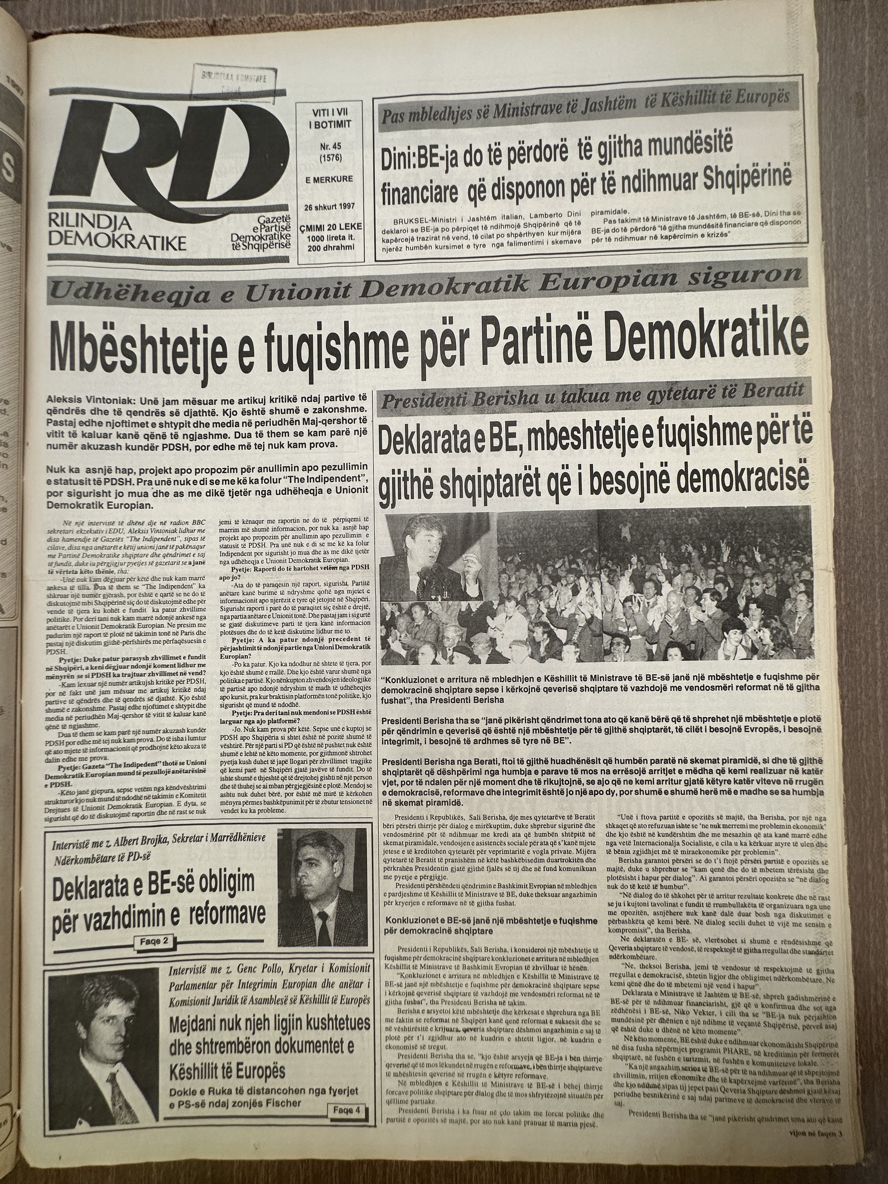 Rilindja Demokratike 1997-02-26