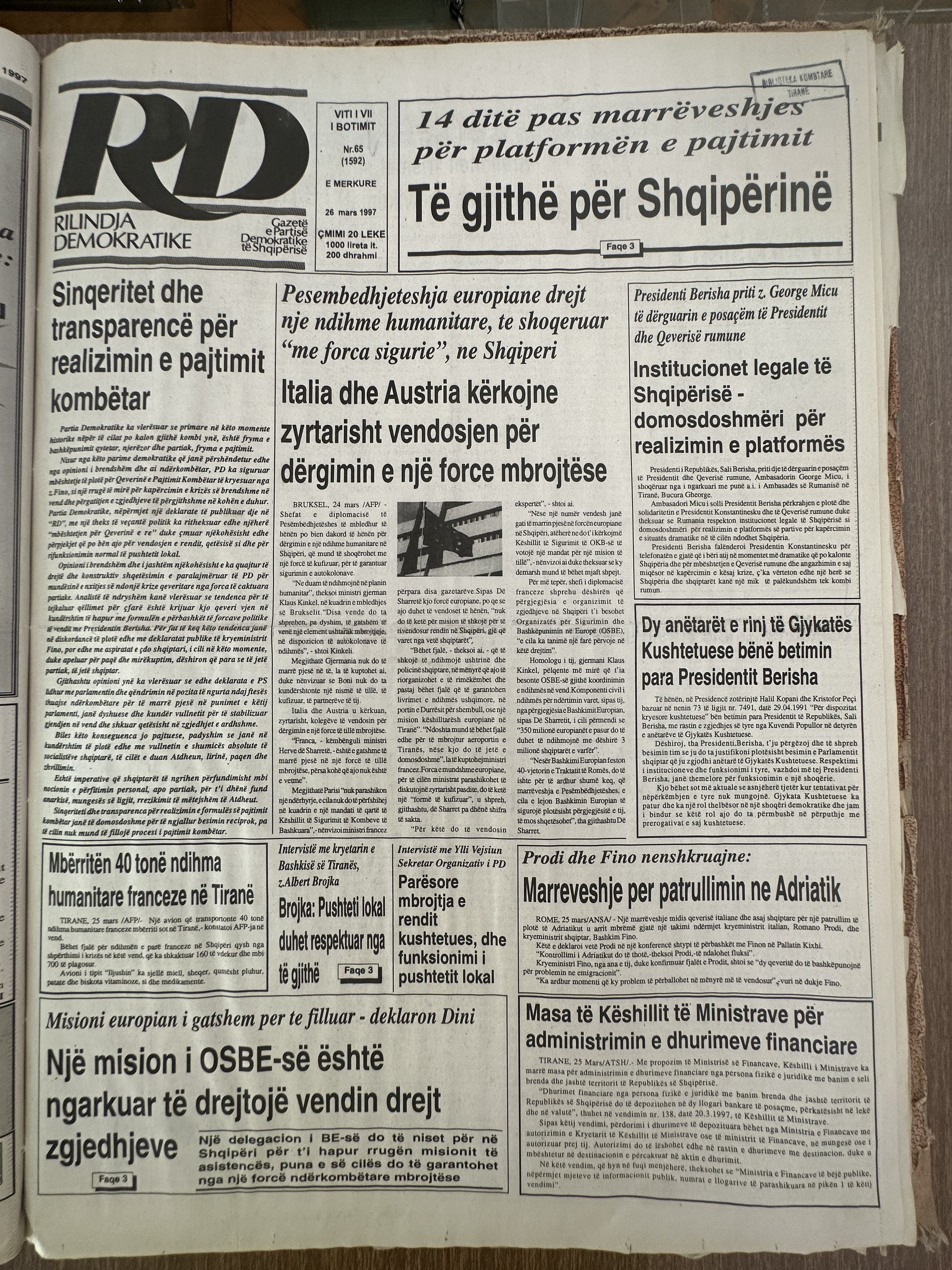 Rilindja Demokratike 1997-03-26