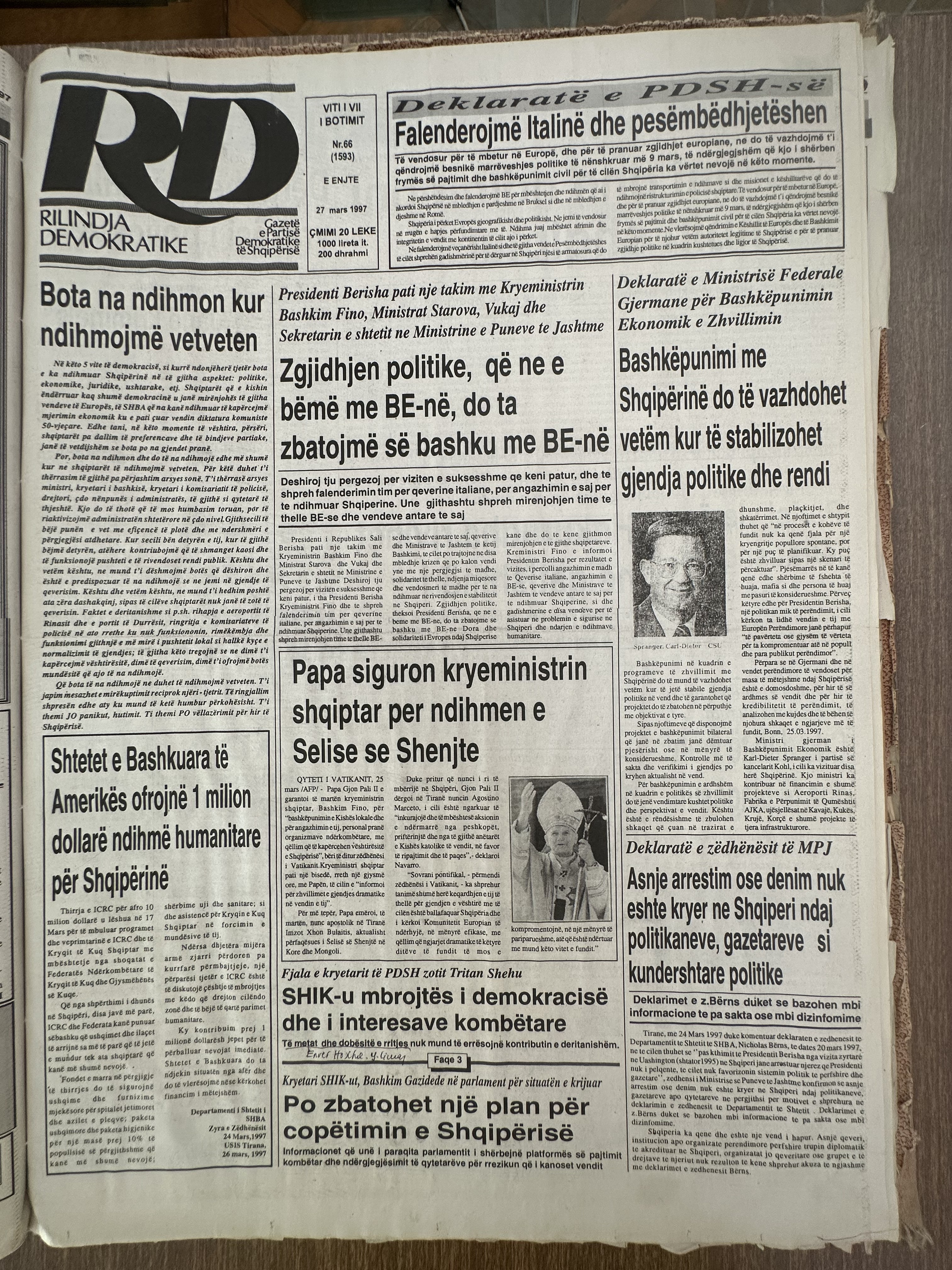 Rilindja Demokratike 1997-03-27