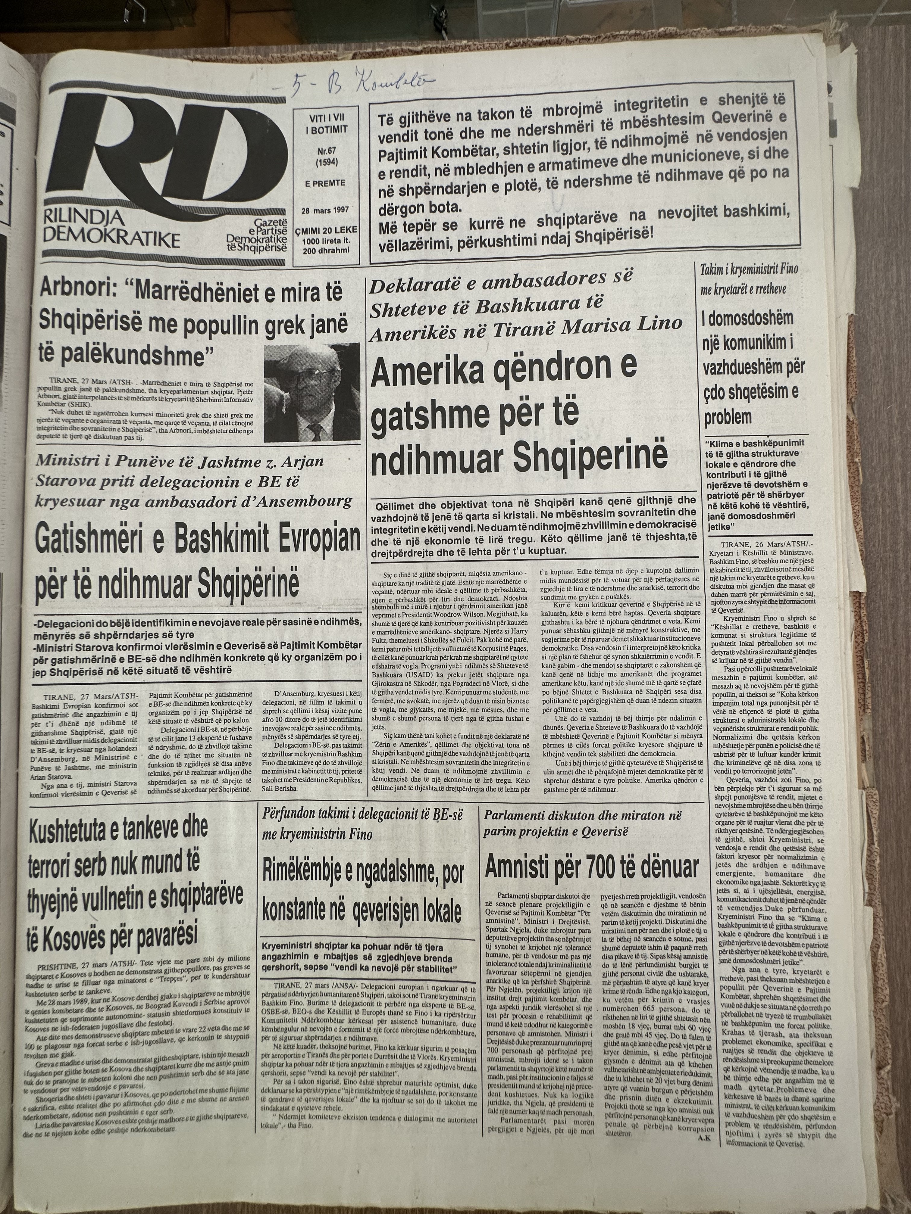 Rilindja Demokratike 1997-03-28