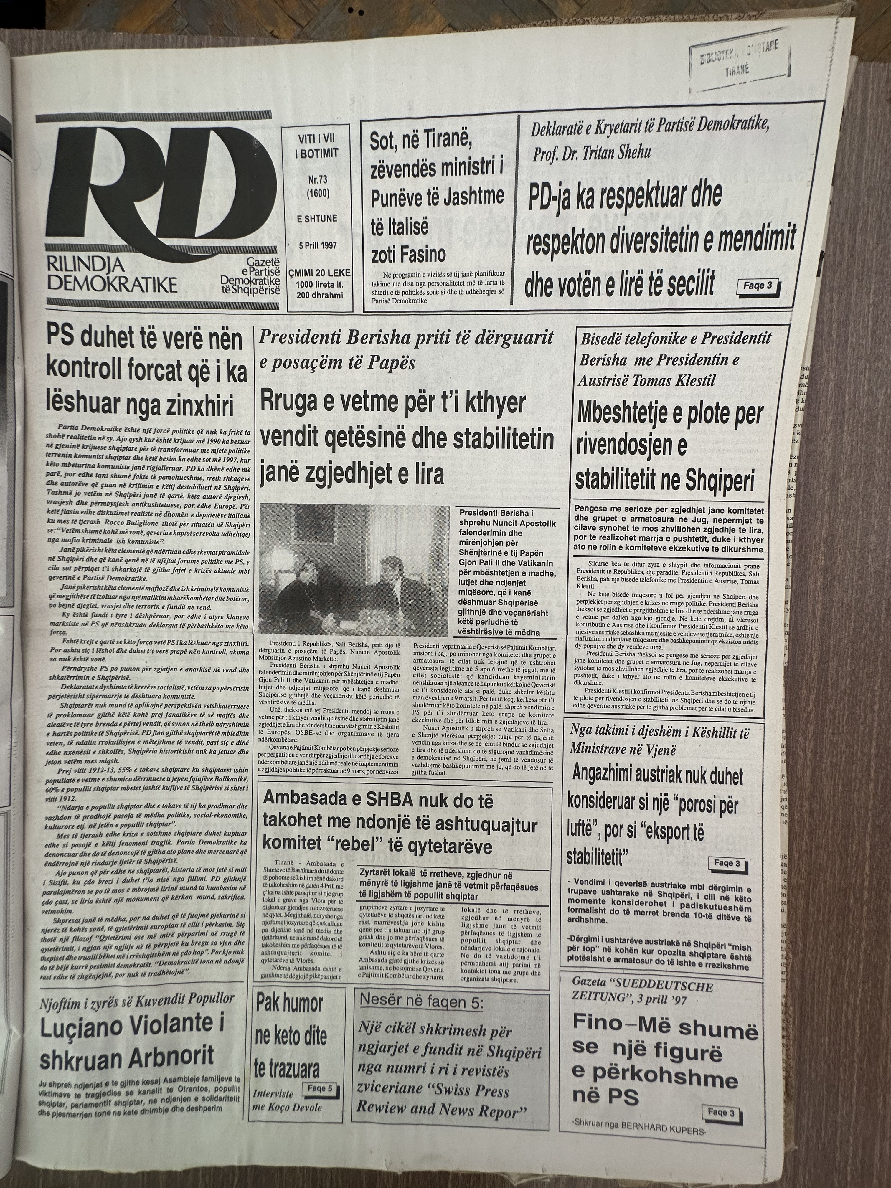 Rilindja Demokratike 1997-04-05