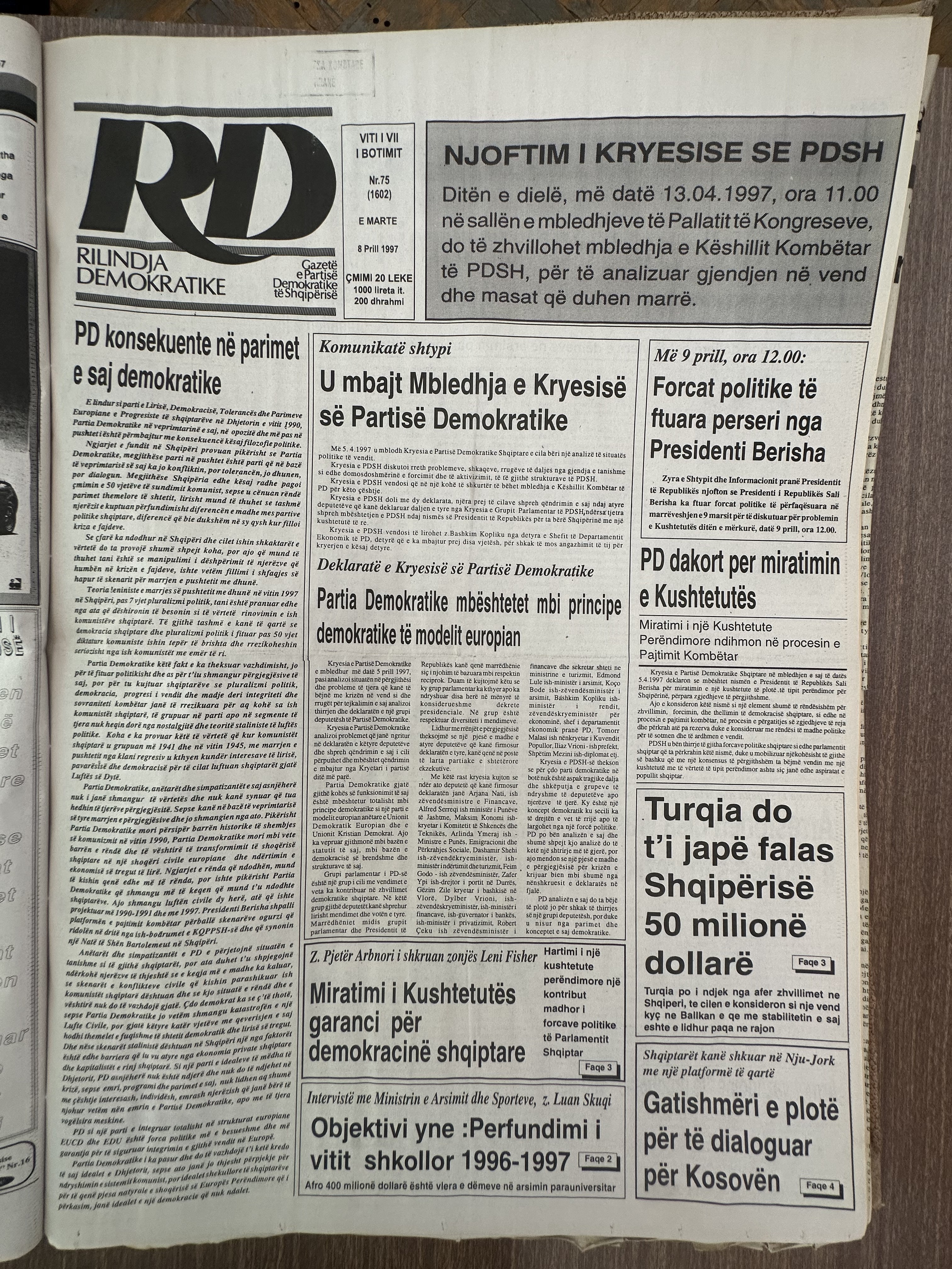 Rilindja Demokratike 1997-04-08