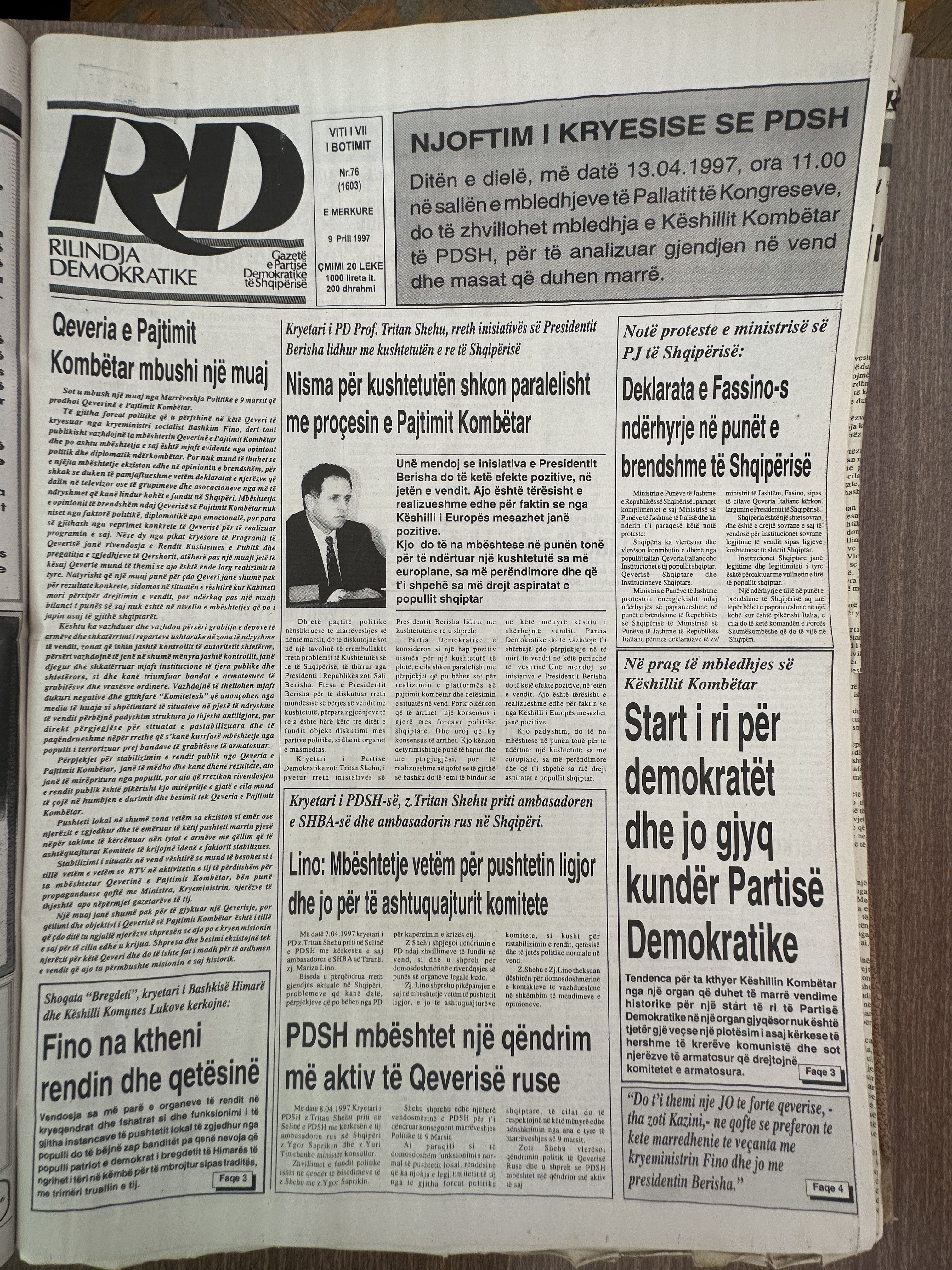 Rilindja Demokratike 1997-04-09