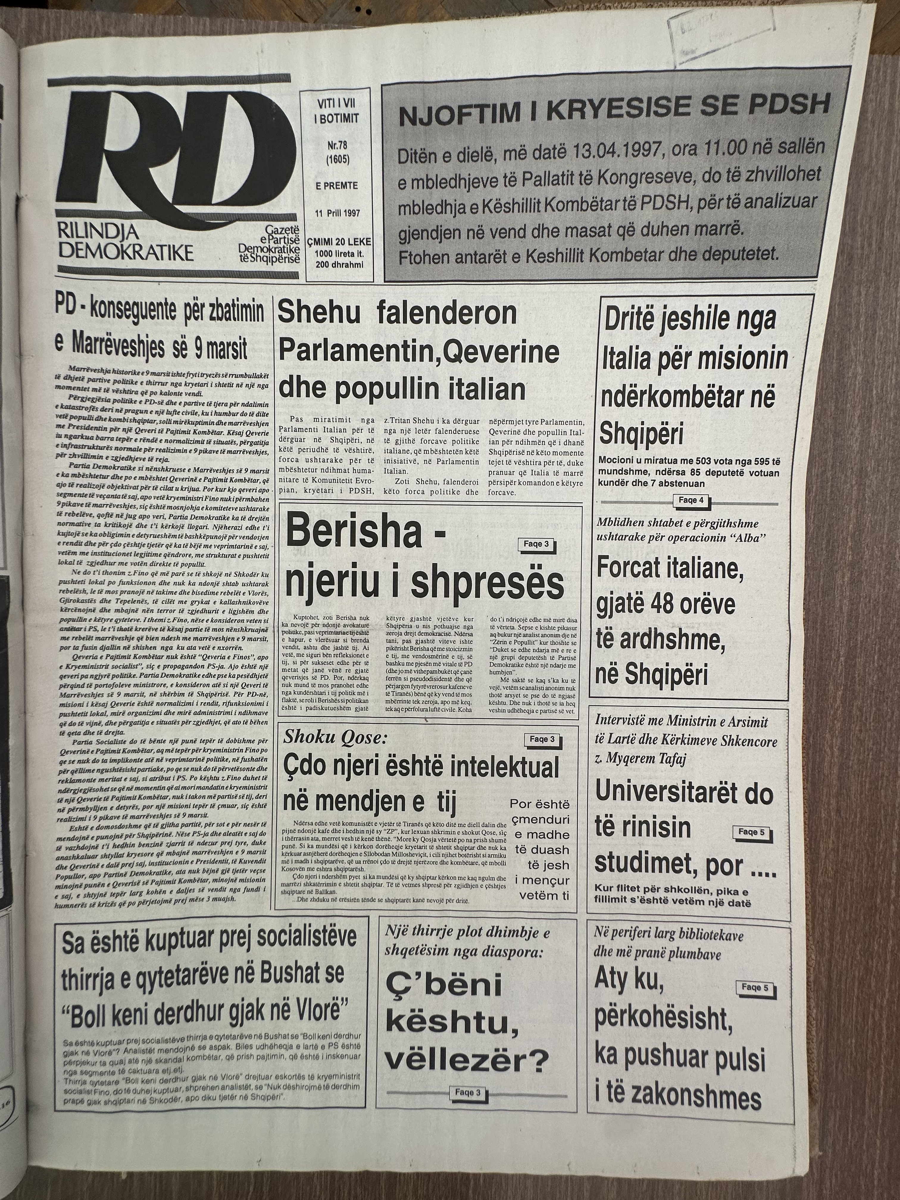 Rilindja Demokratike 1997-04-11