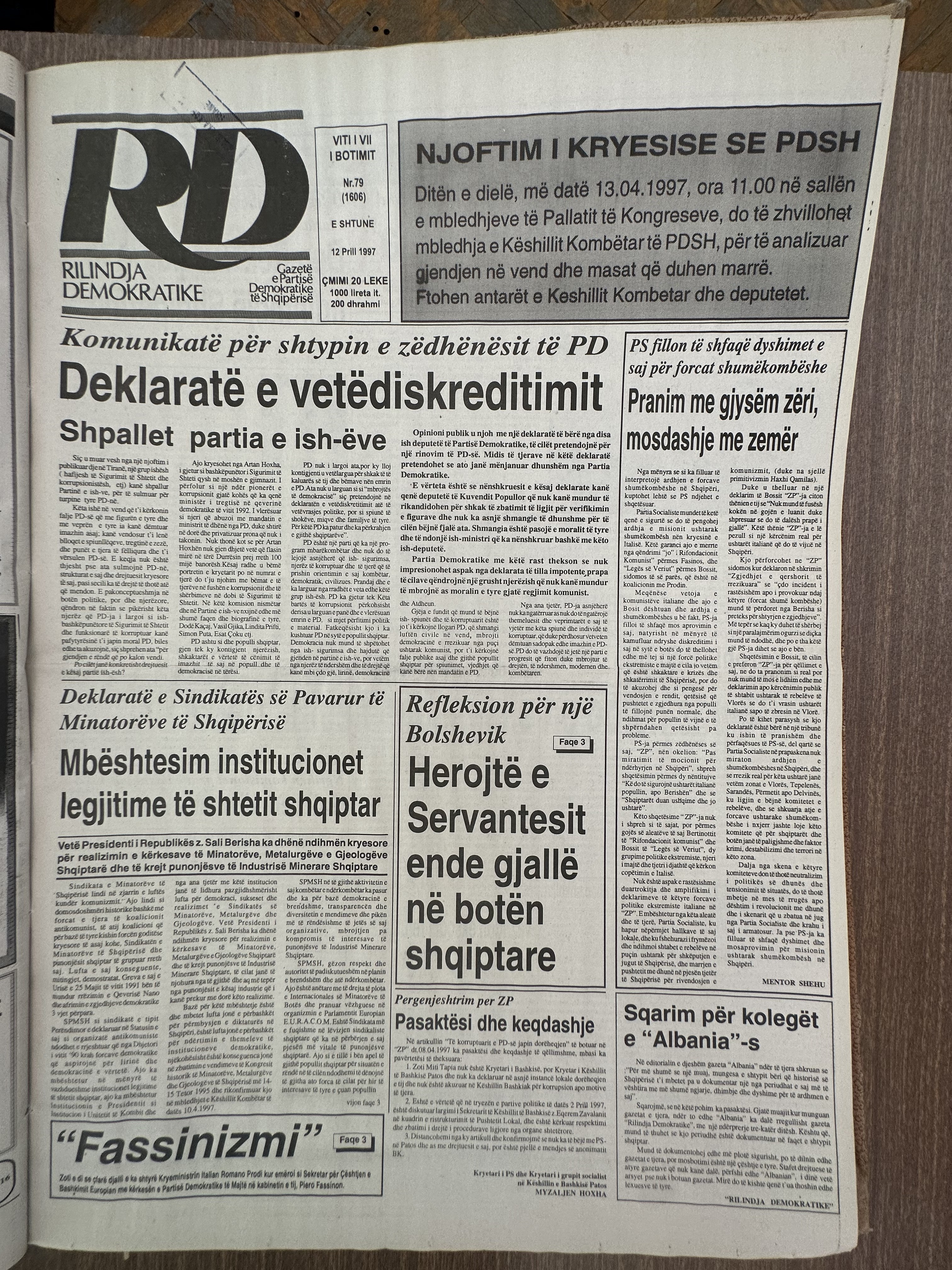 Rilindja Demokratike 1997-04-12