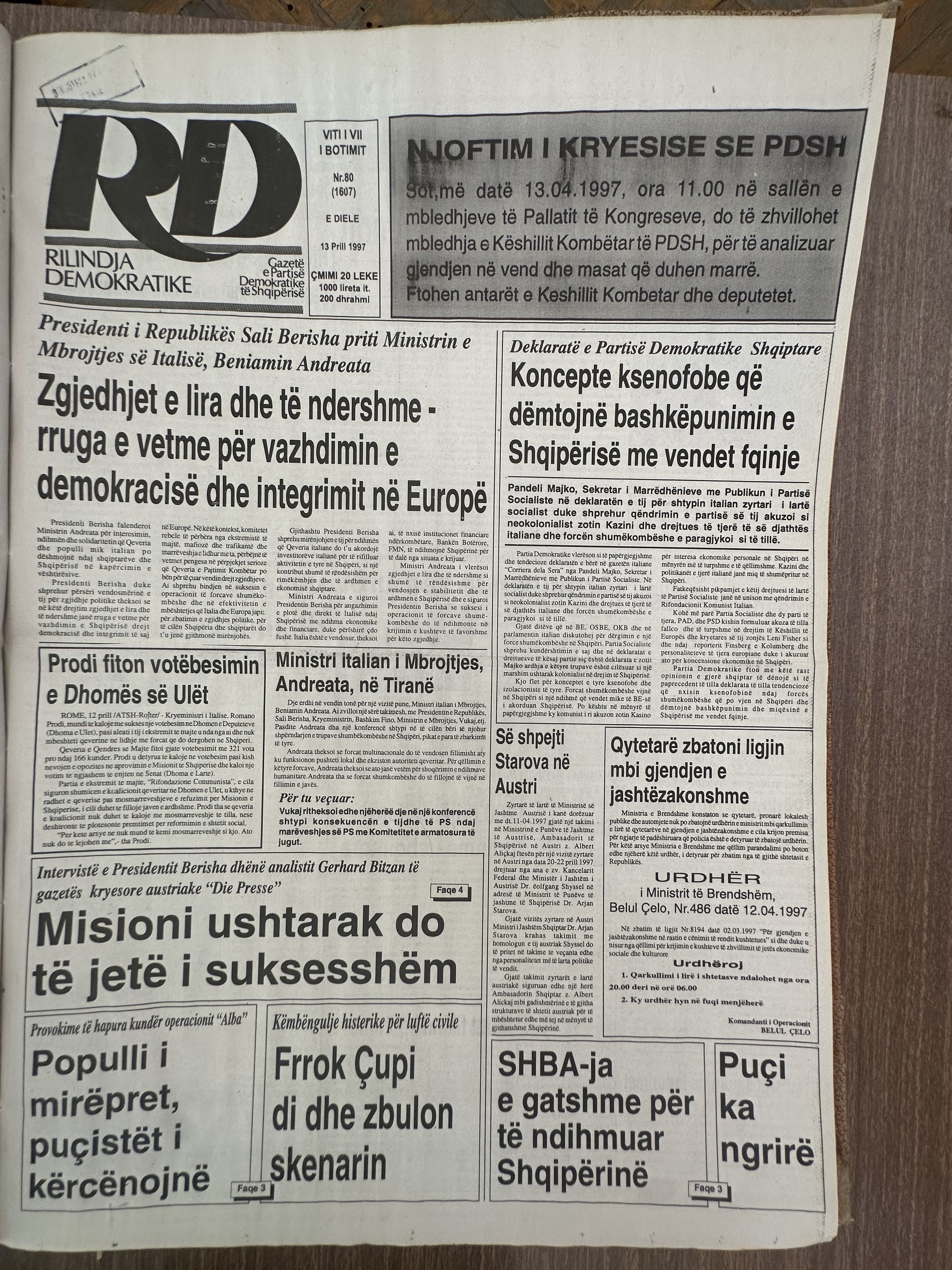 Rilindja Demokratike 1997-04-13