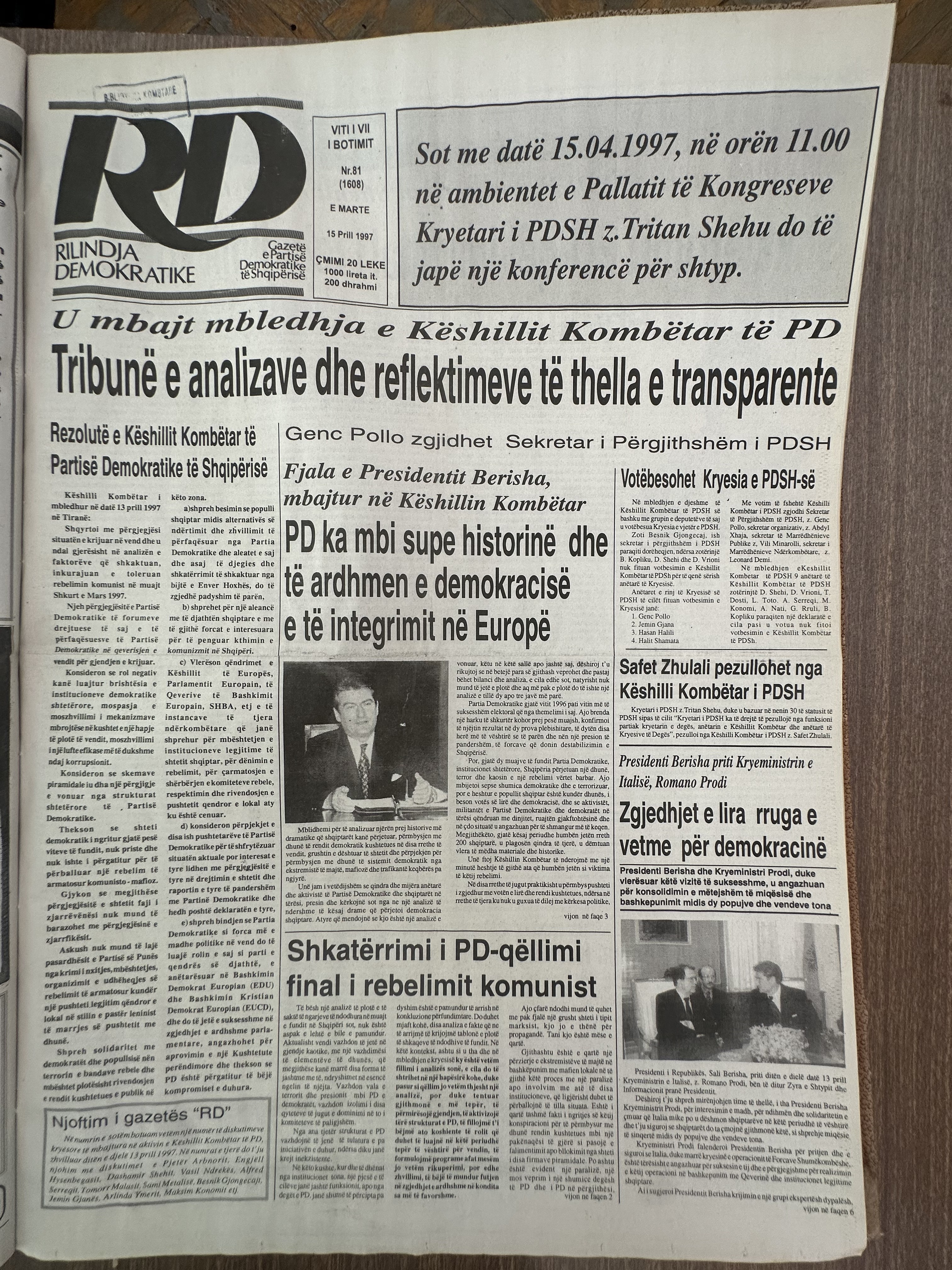Rilindja Demokratike 1997-04-15