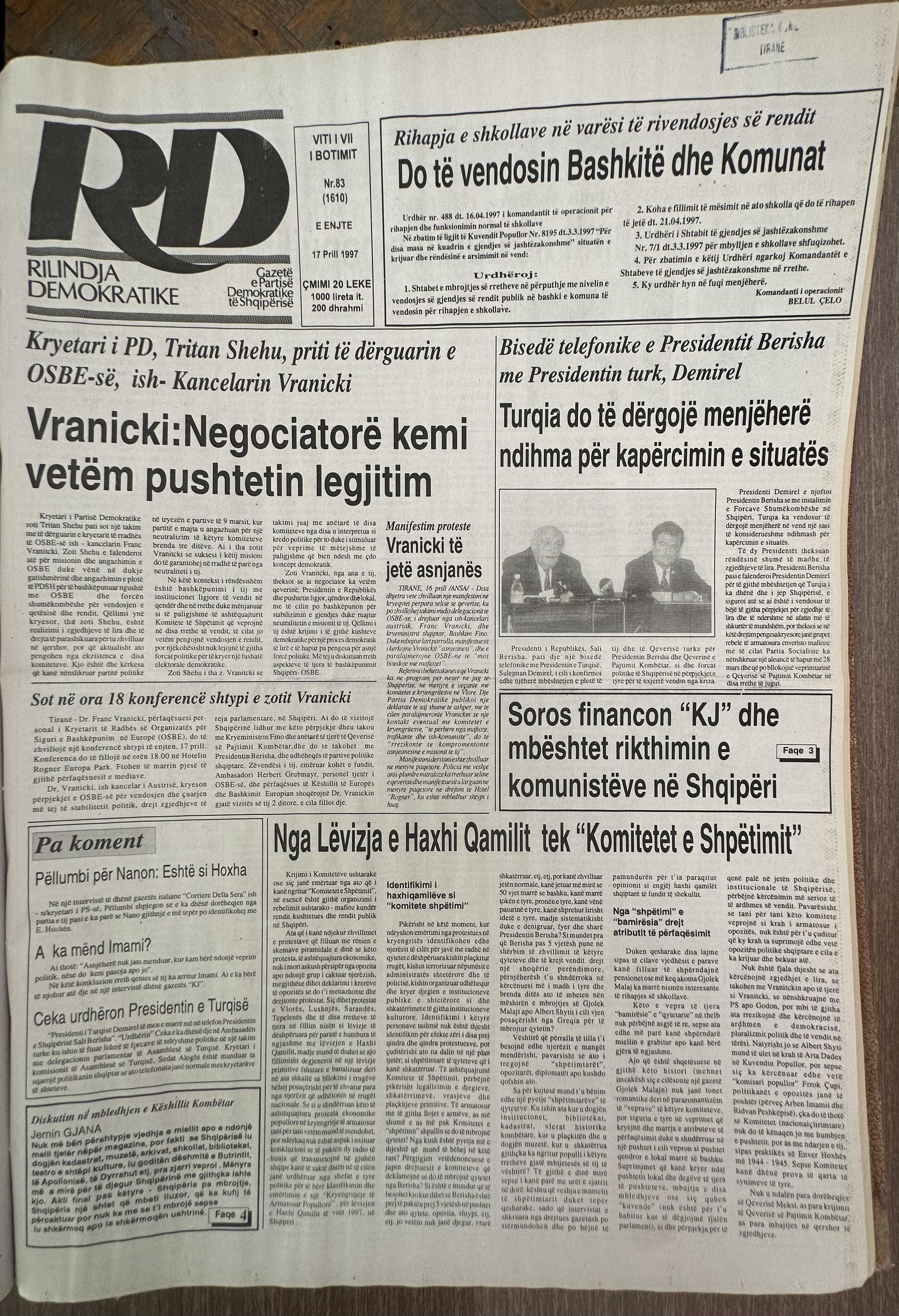 Rilindja Demokratike 1997-04-17
