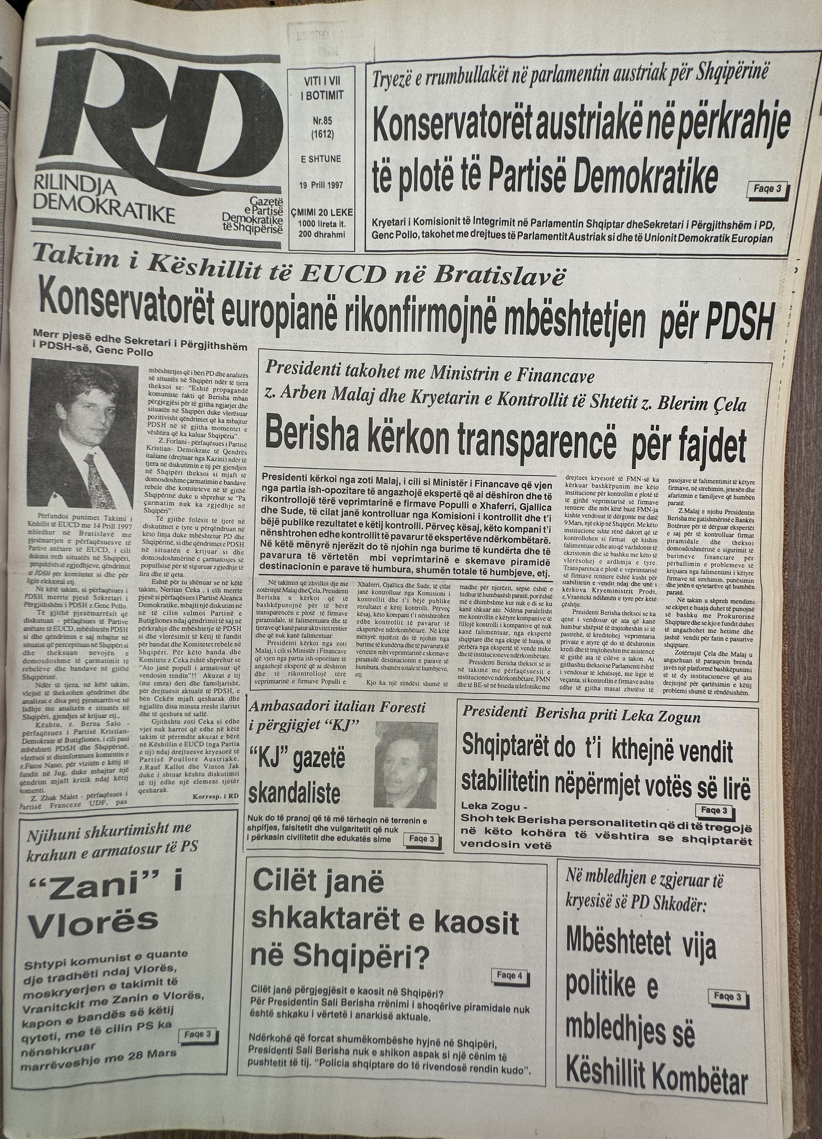 Rilindja Demokratike 1997-04-19