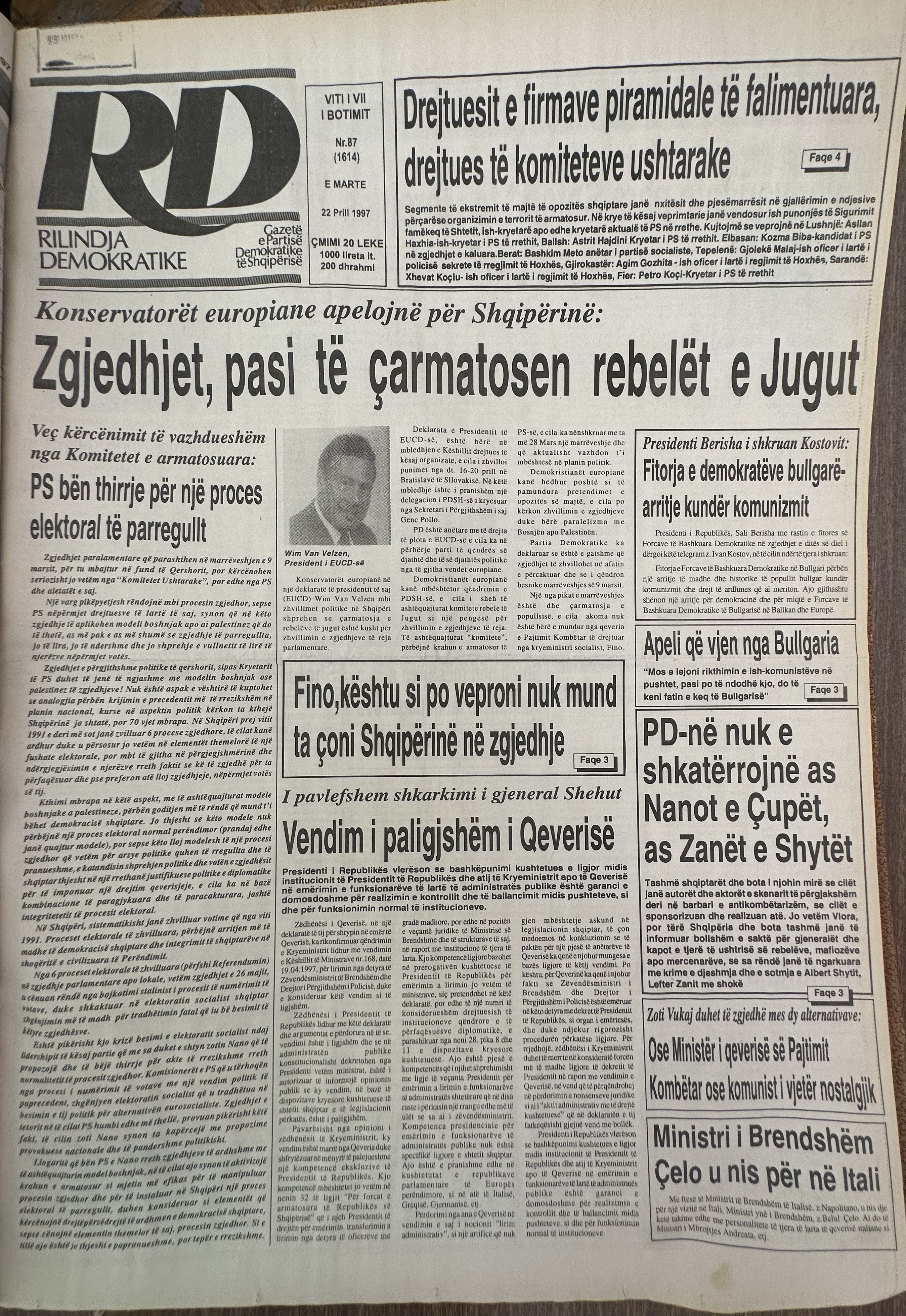 Rilindja Demokratike 1997-04-22