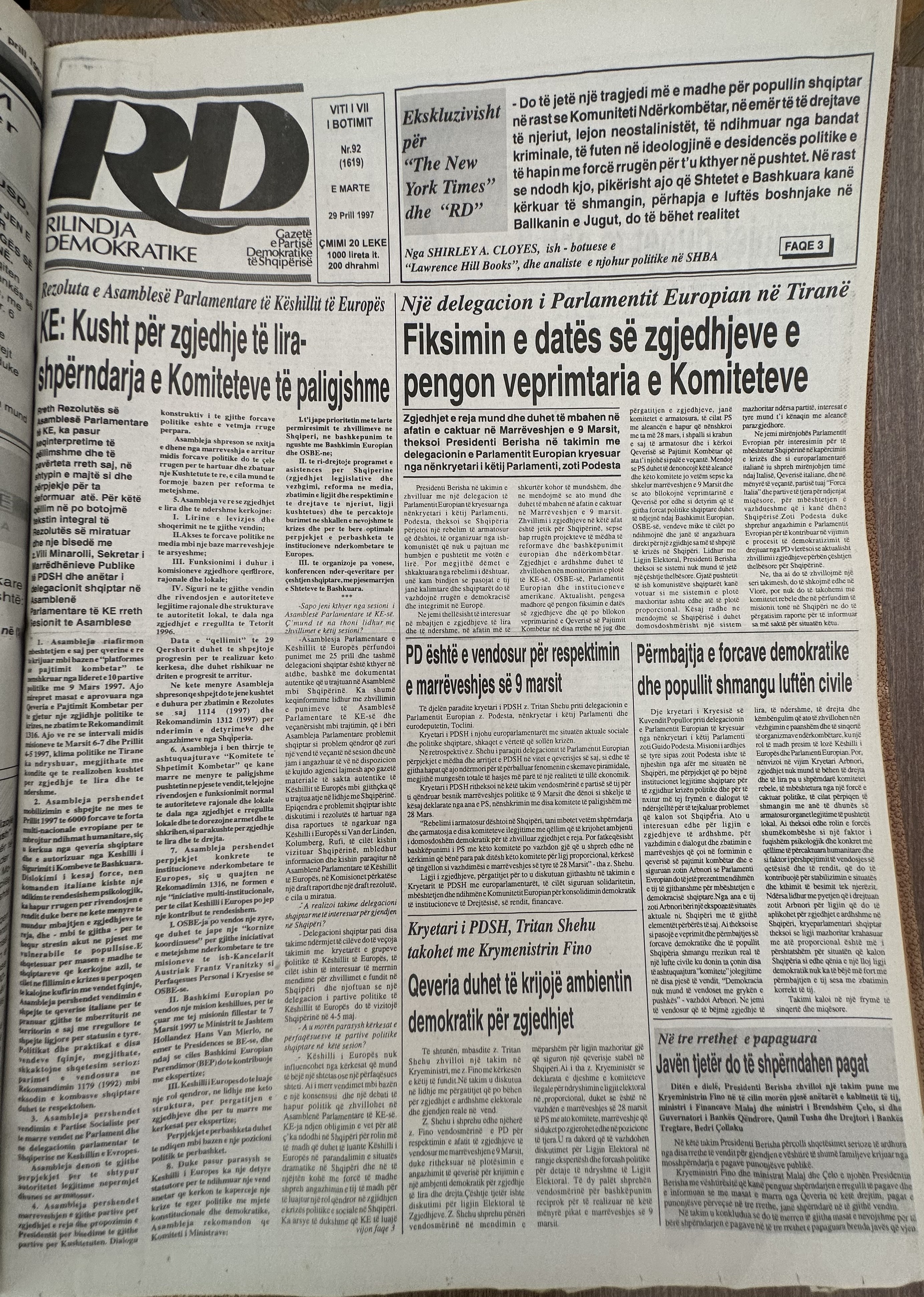 Rilindja Demokratike 1997-04-29