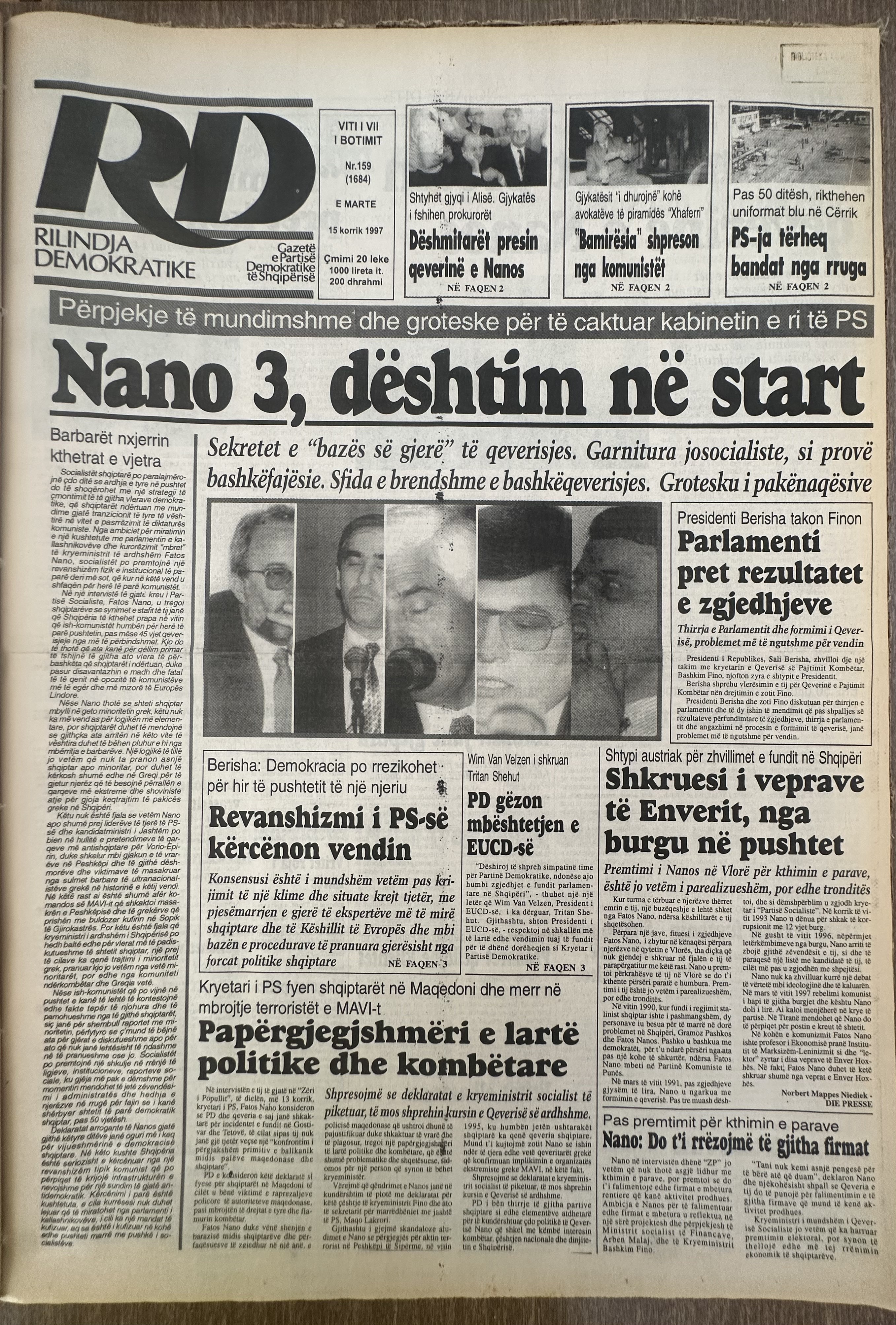 Rilindja Demokratike 1997-07-15