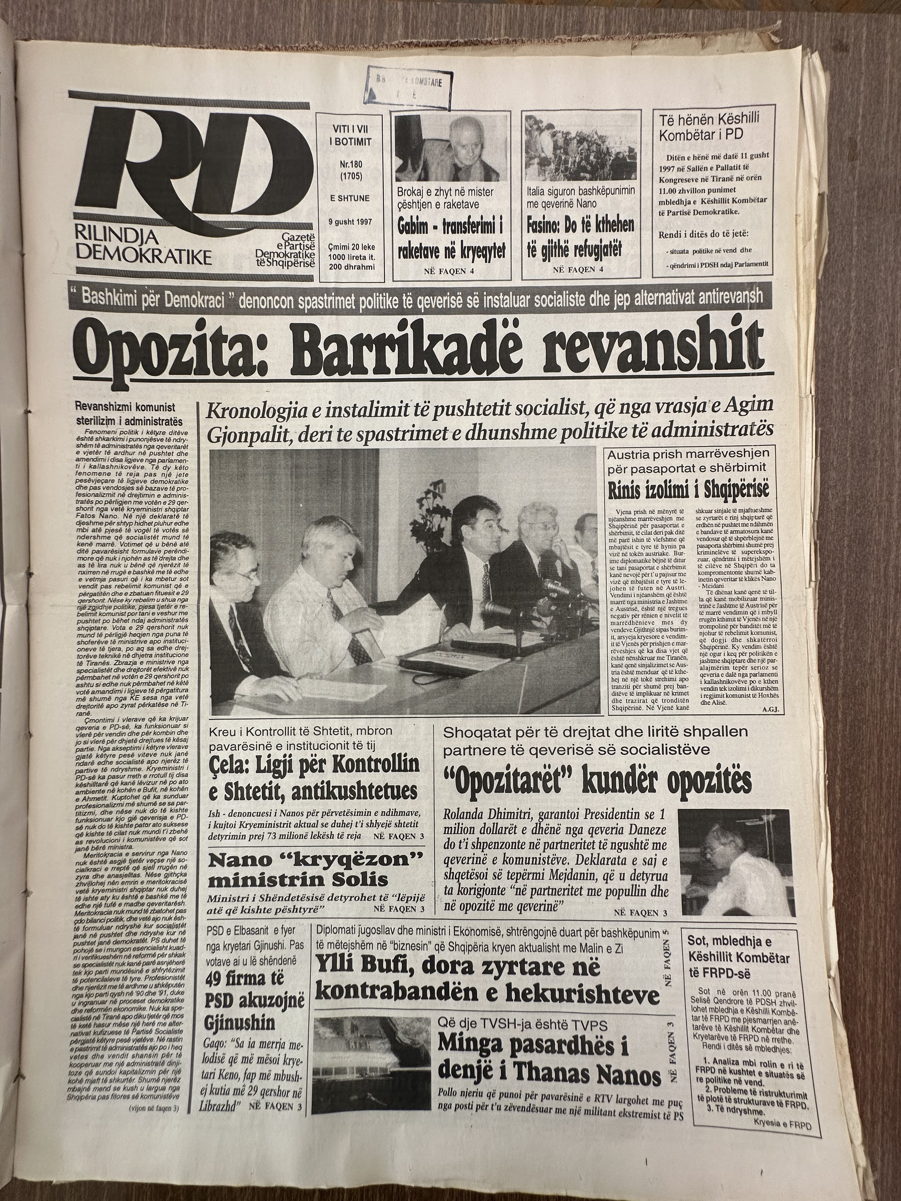 Rilindja Demokratike 1997-08-09