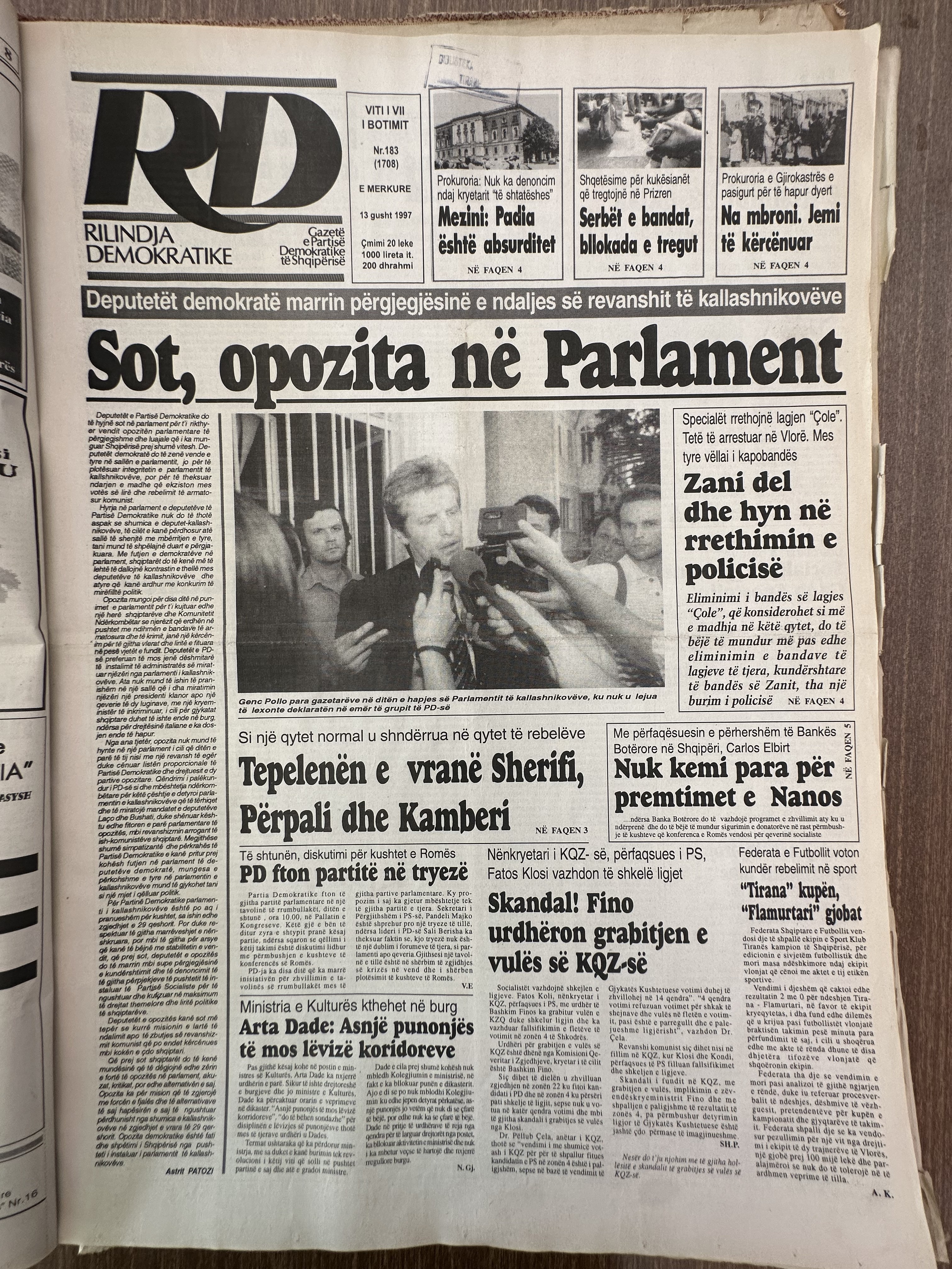 Rilindja Demokratike 1997-08-13