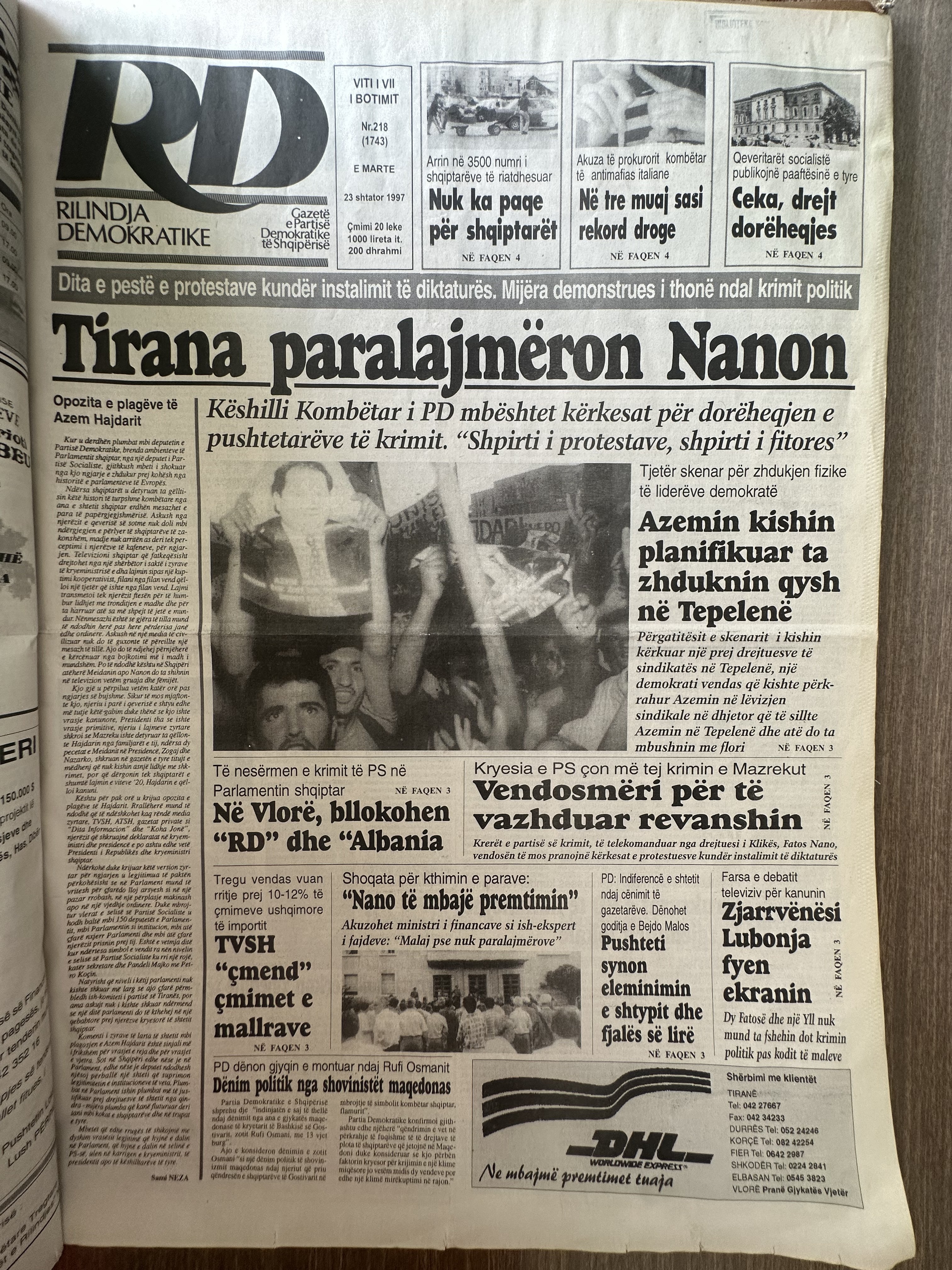 Rilindja Demokratike 1997-09-23