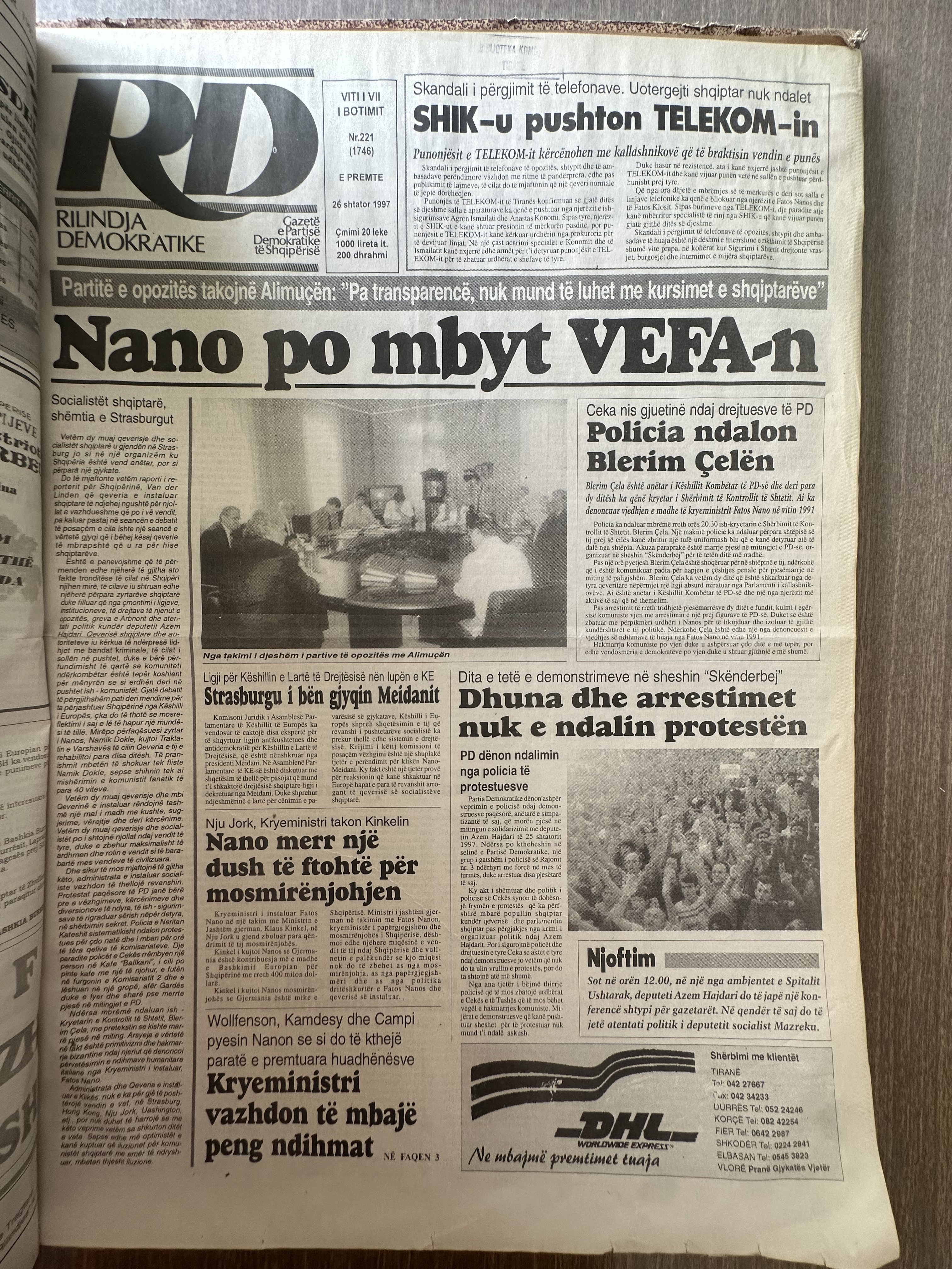 Rilindja Demokratike 1997-09-26