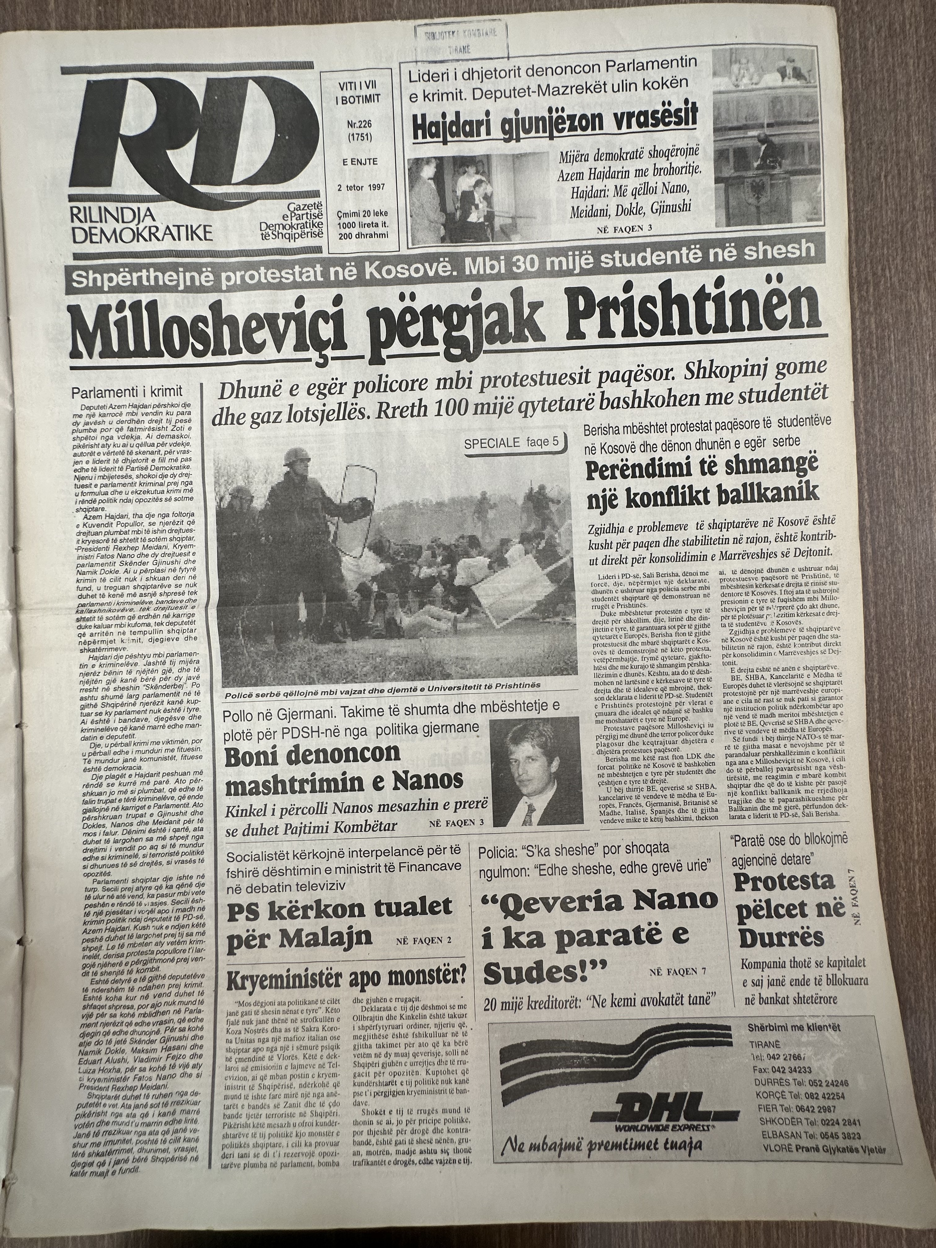 Rilindja Demokratike 1997-10-02