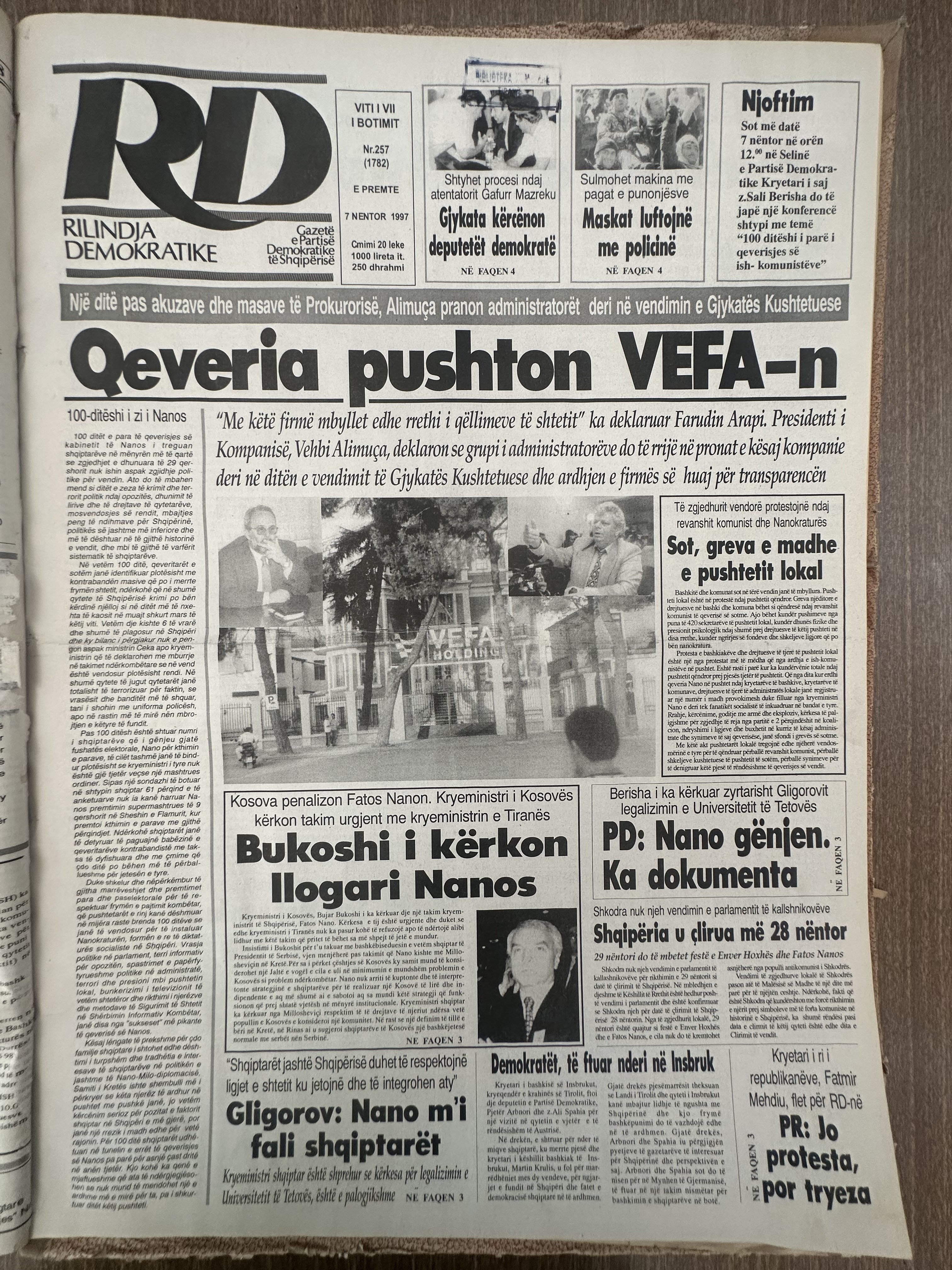Rilindja Demokratike 1997-11-07
