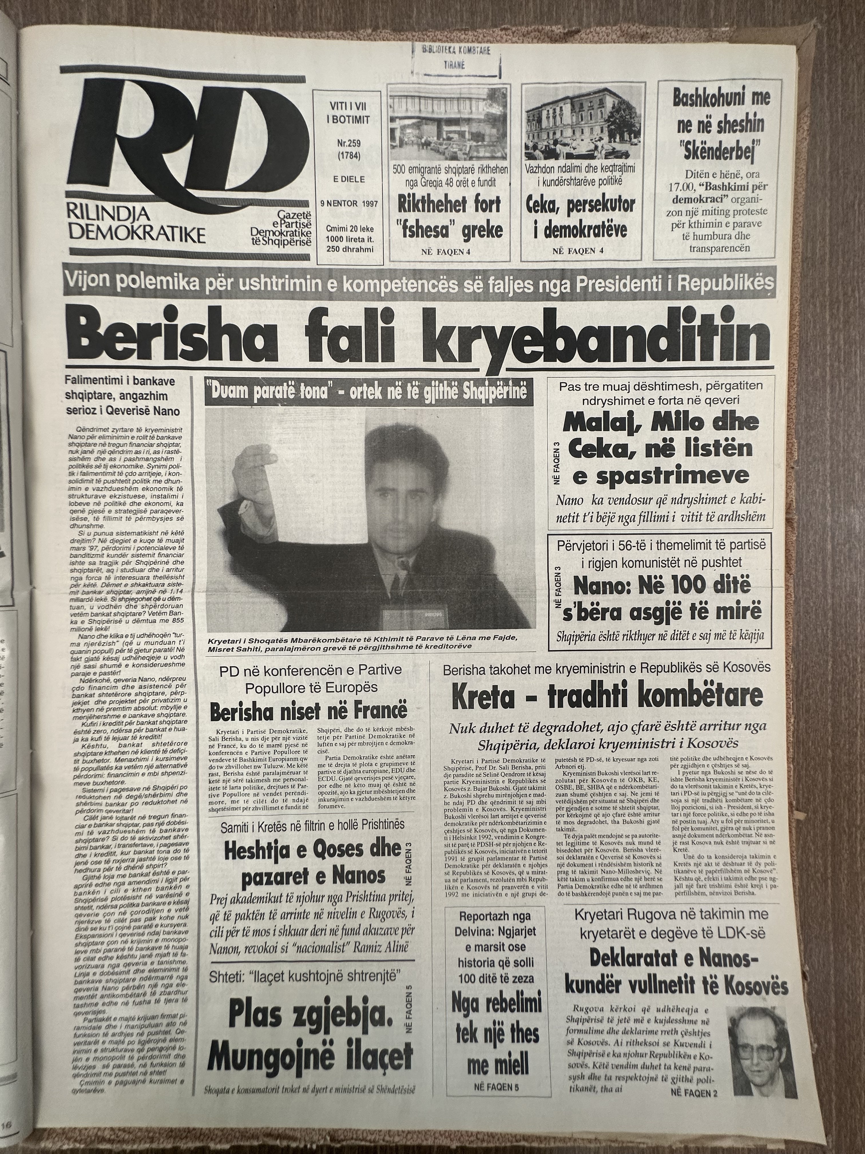 Rilindja Demokratike 1997-11-09