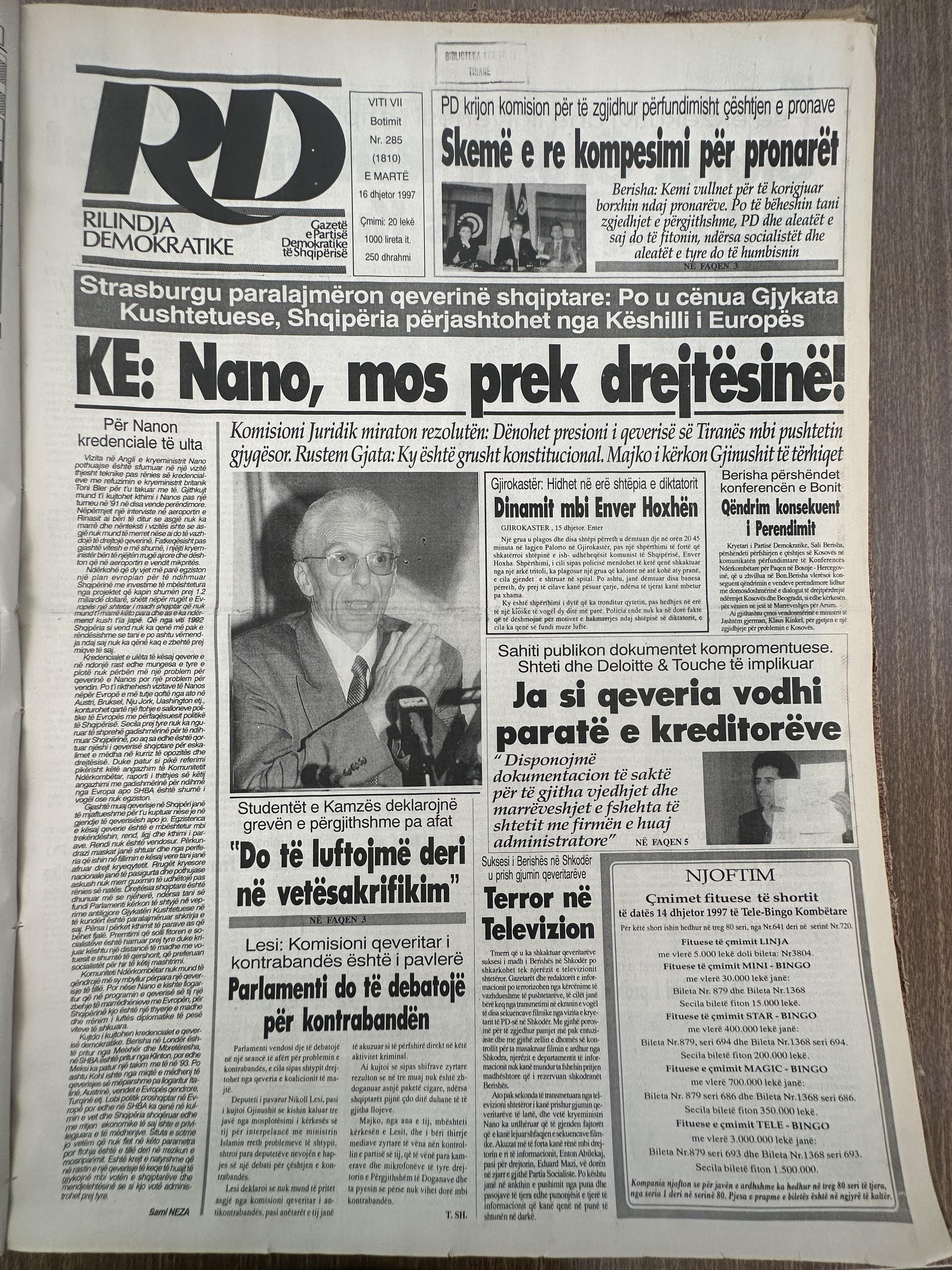 Rilindja Demokratike 1997-12-16