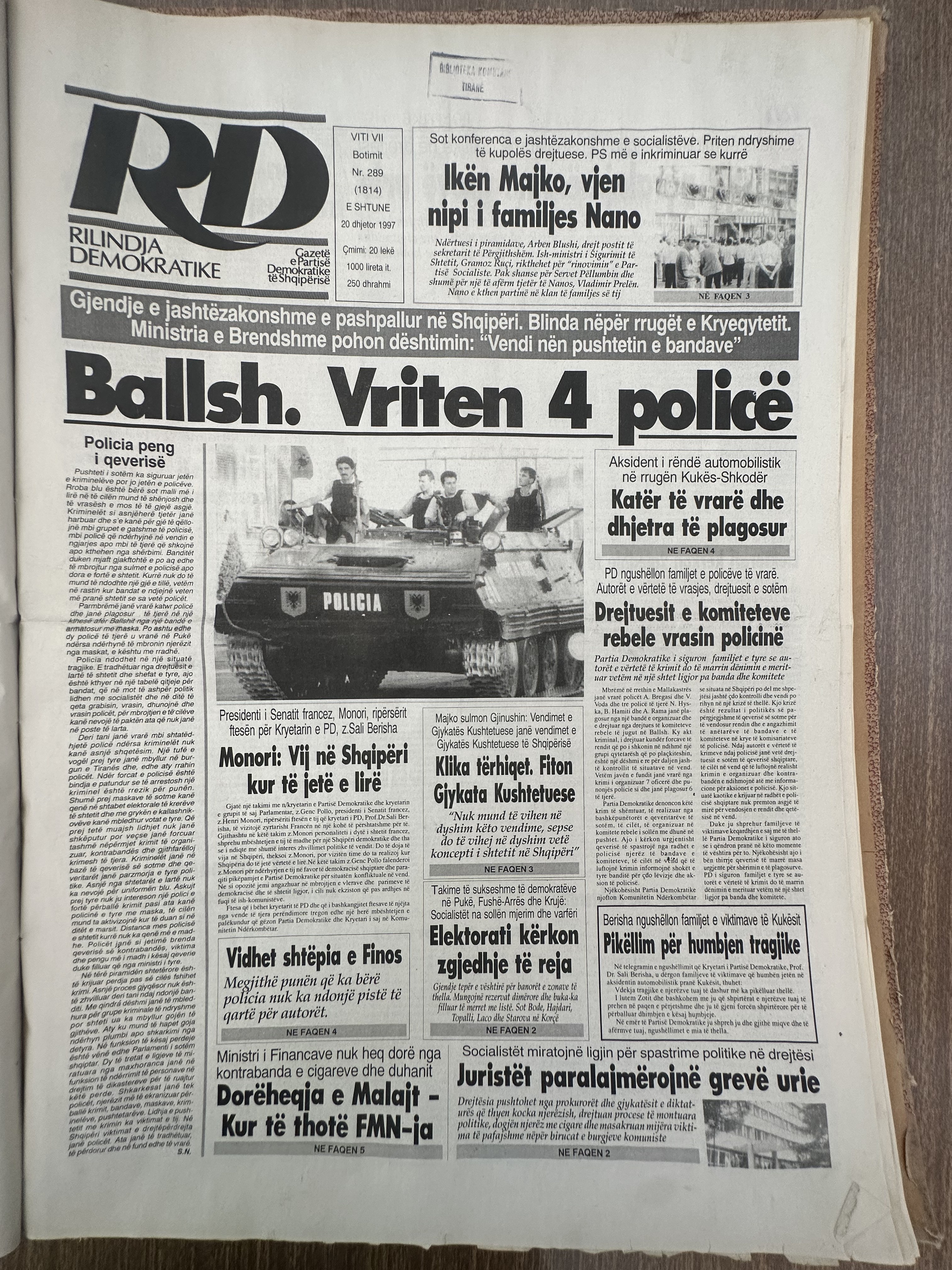 Rilindja Demokratike 1992-06-20