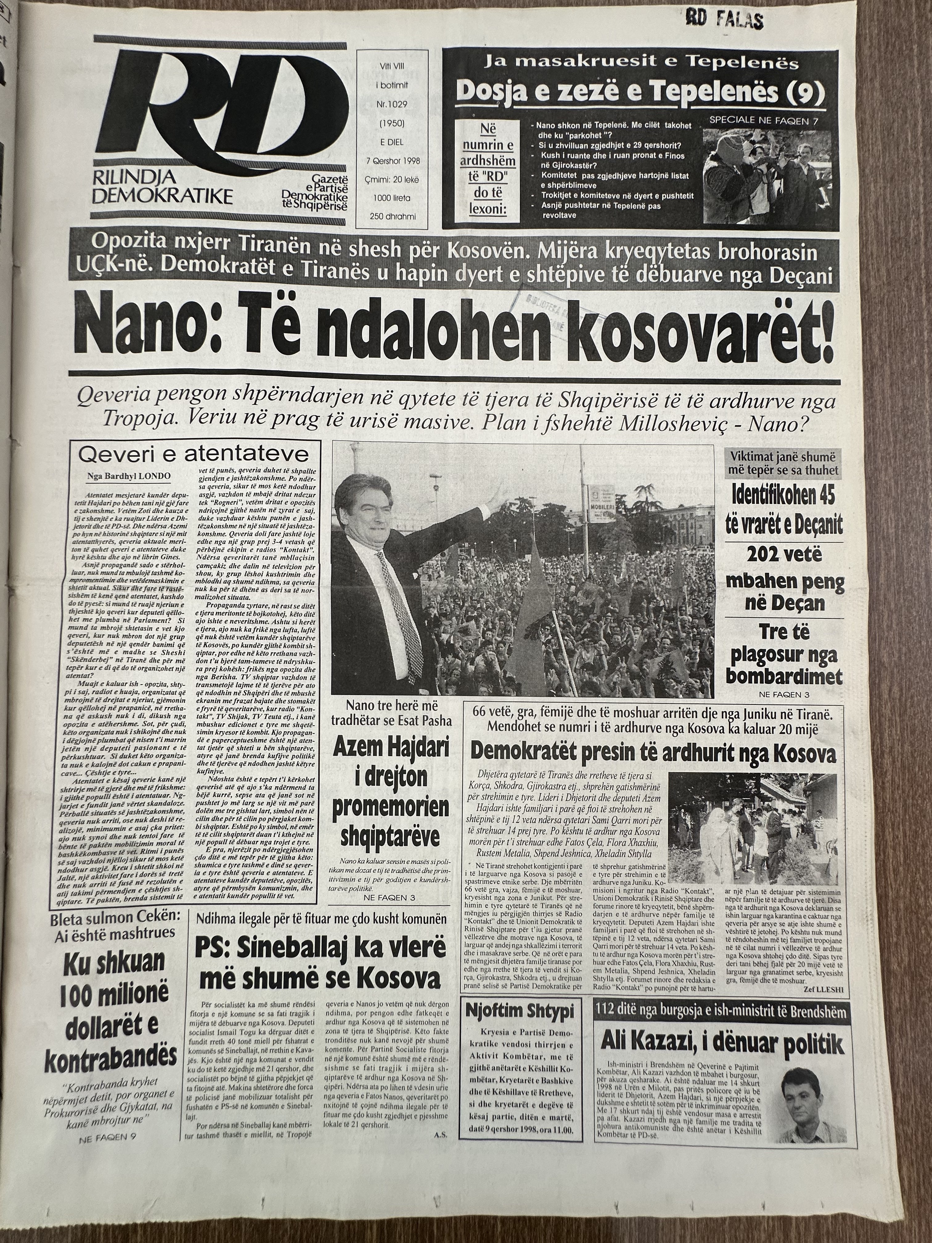 Rilindja Demokratike 1998-06-07