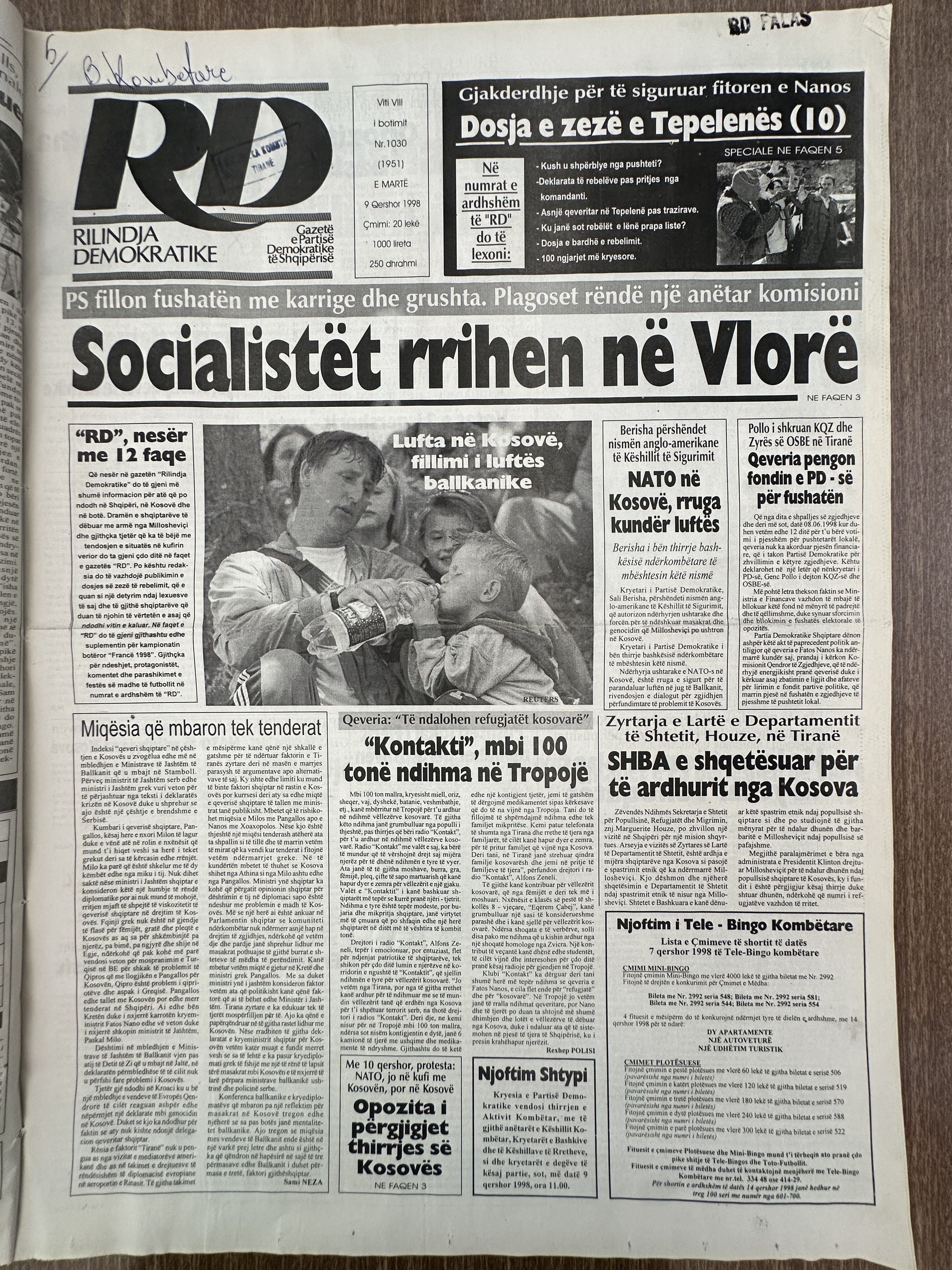 Rilindja Demokratike 1998-08-09