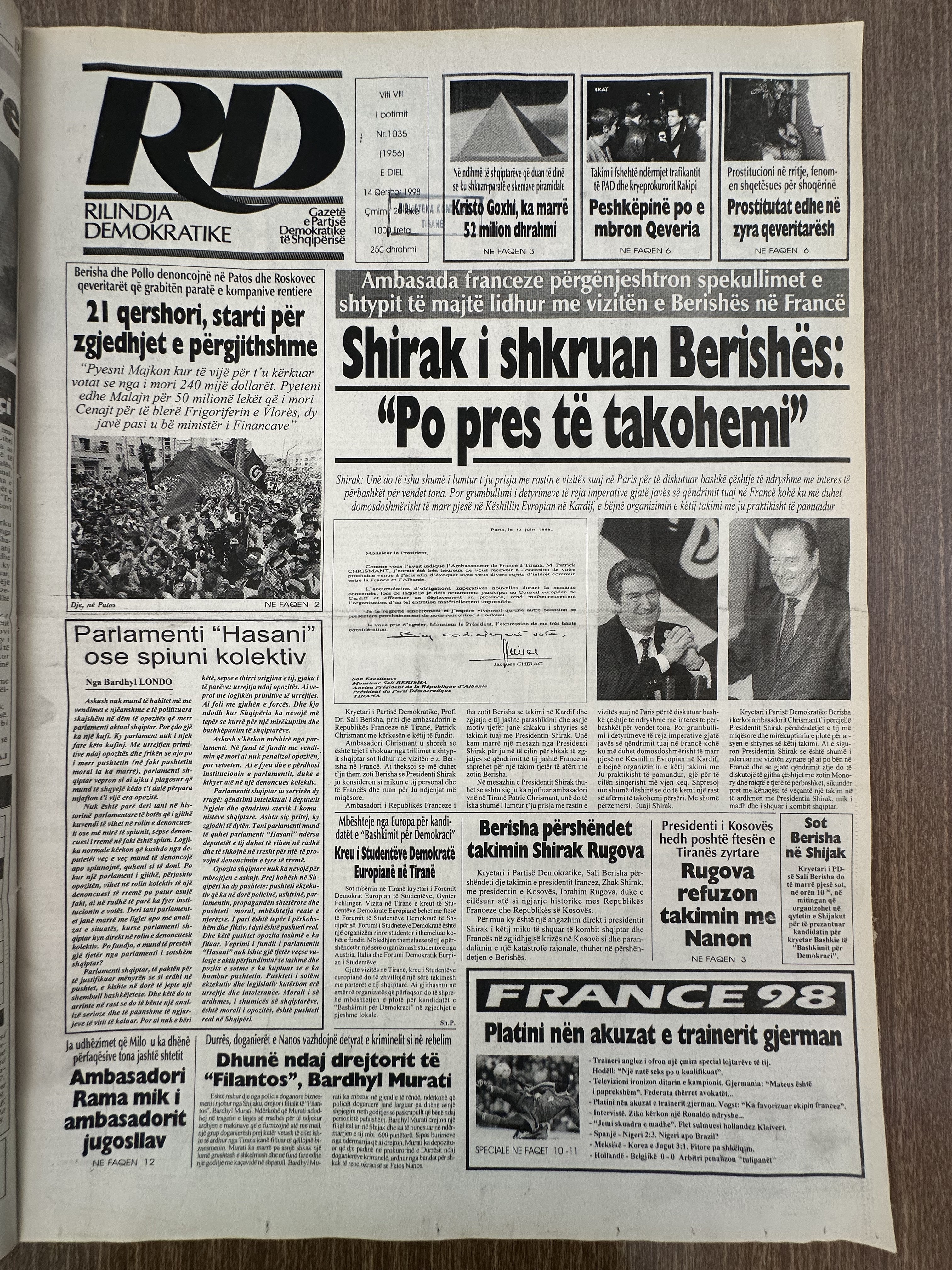 Rilindja Demokratike 1998-06-14