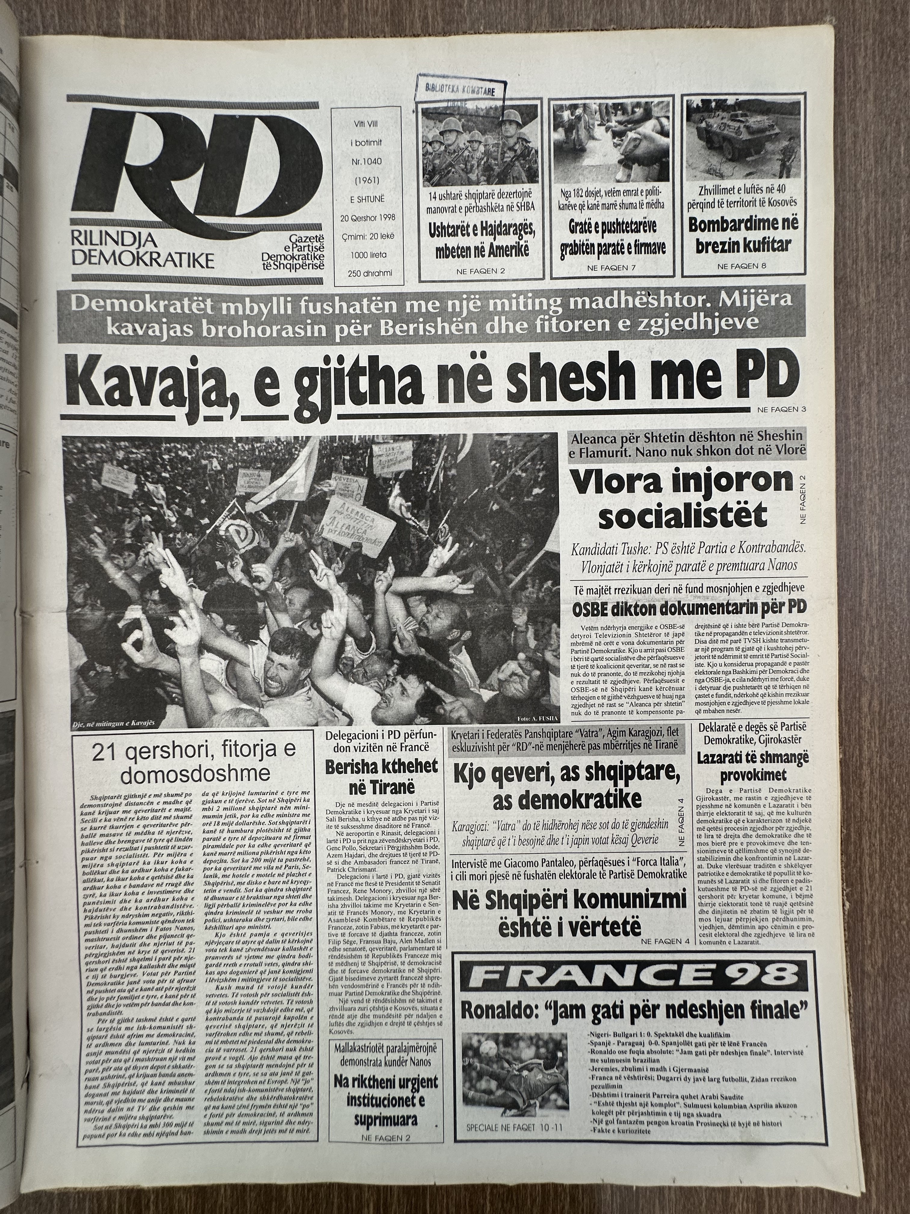 Rilindja Demokratike 1998-08-20