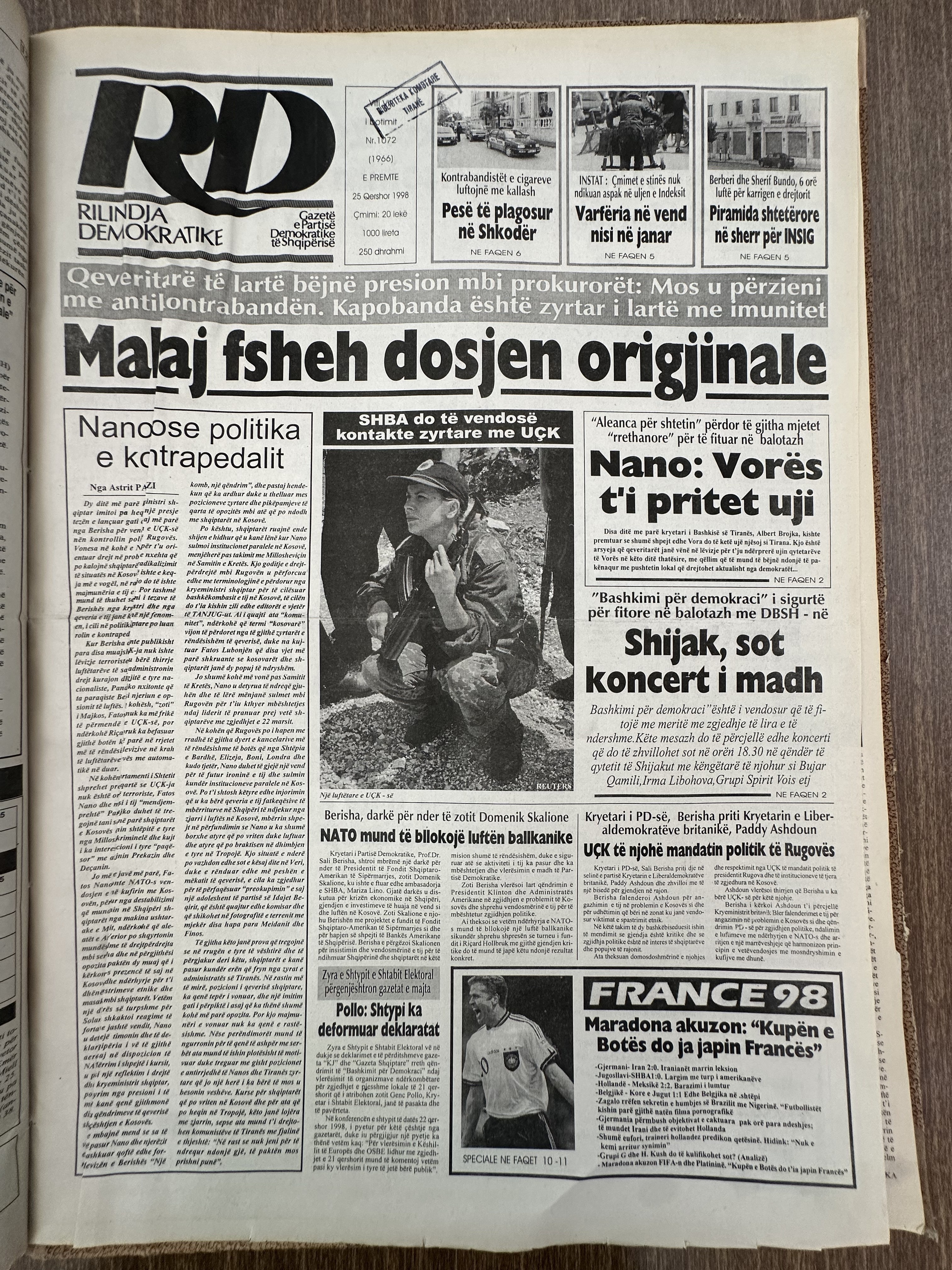Rilindja Demokratike 1998-06-25