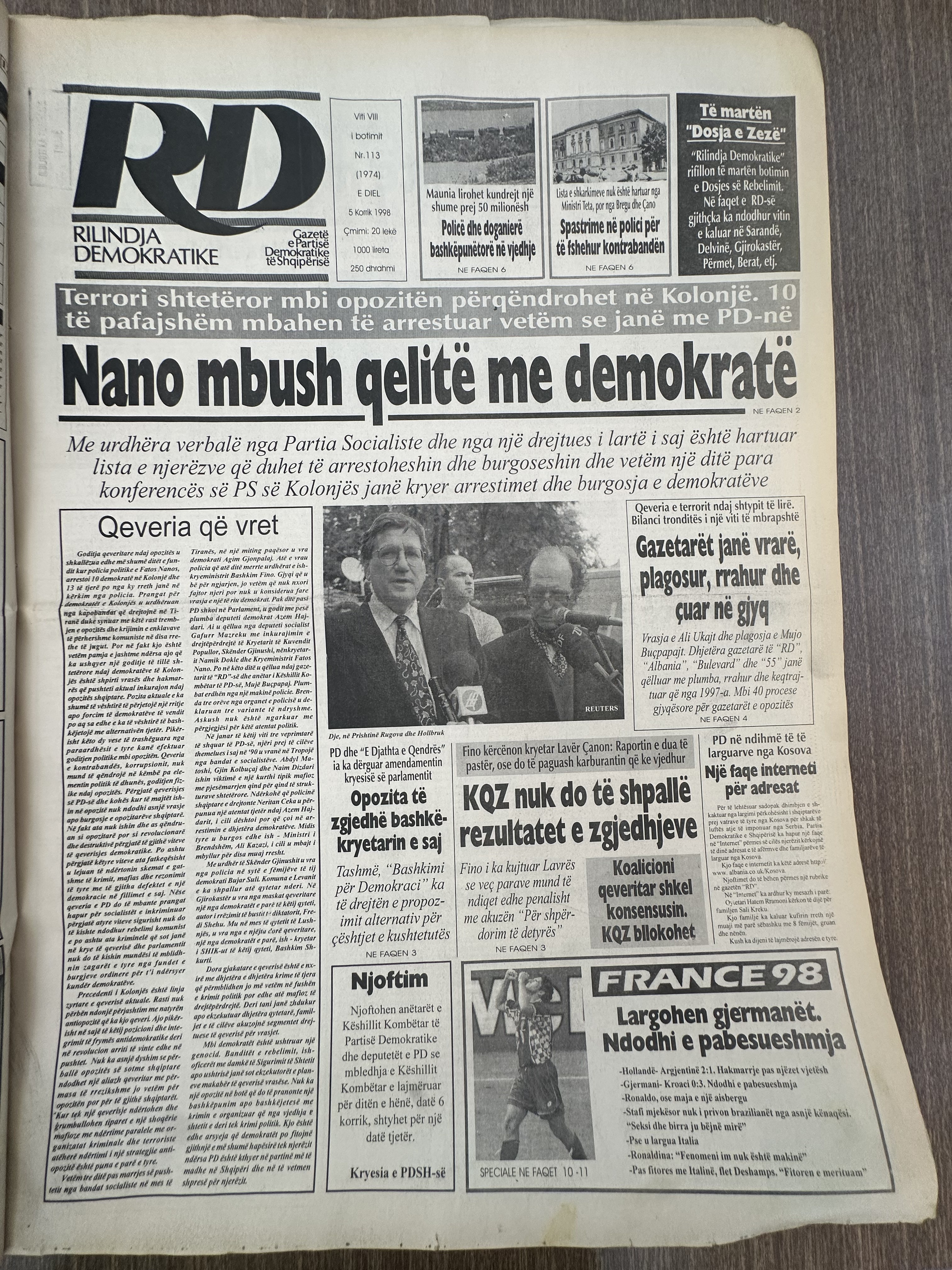 Rilindja Demokratike 1998-07-05